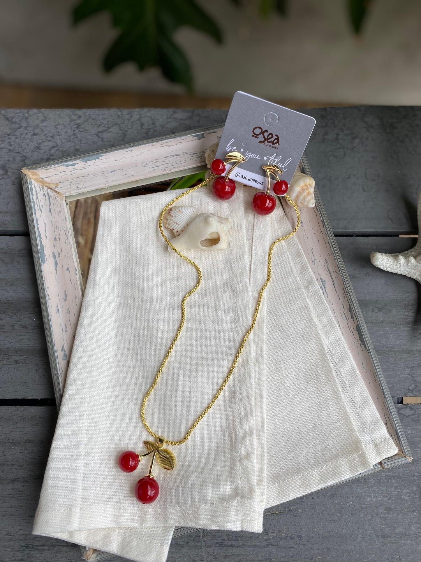 Set cadena y topos cerezas medianas