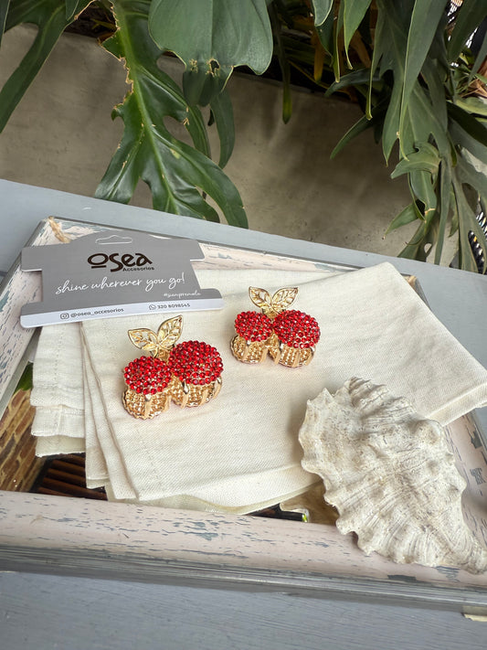 Caimán metálico cereza piedras