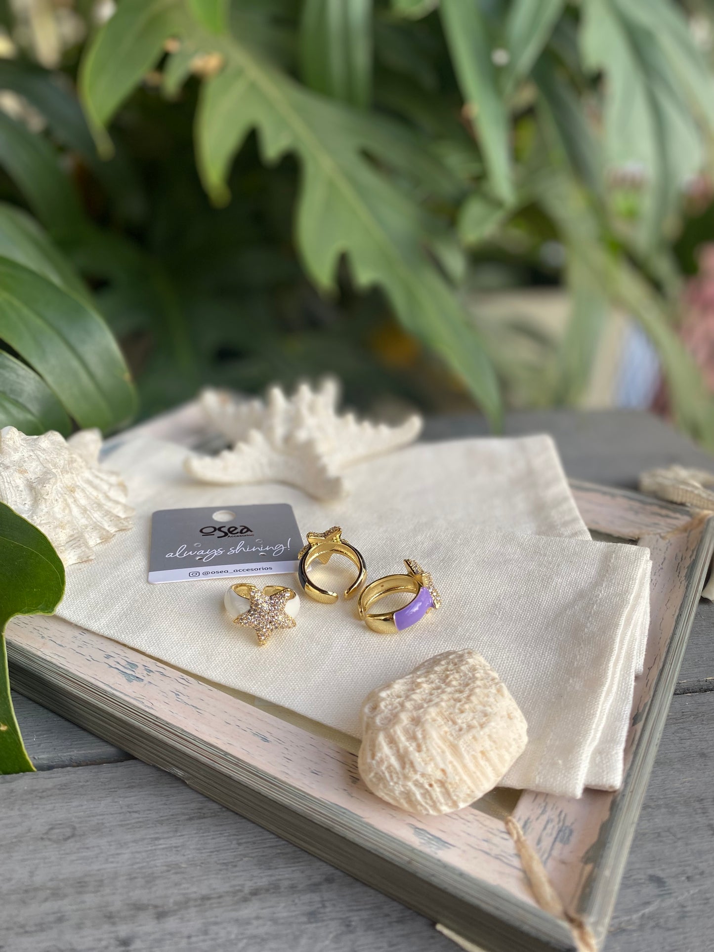 Anillo de estrella con murano
