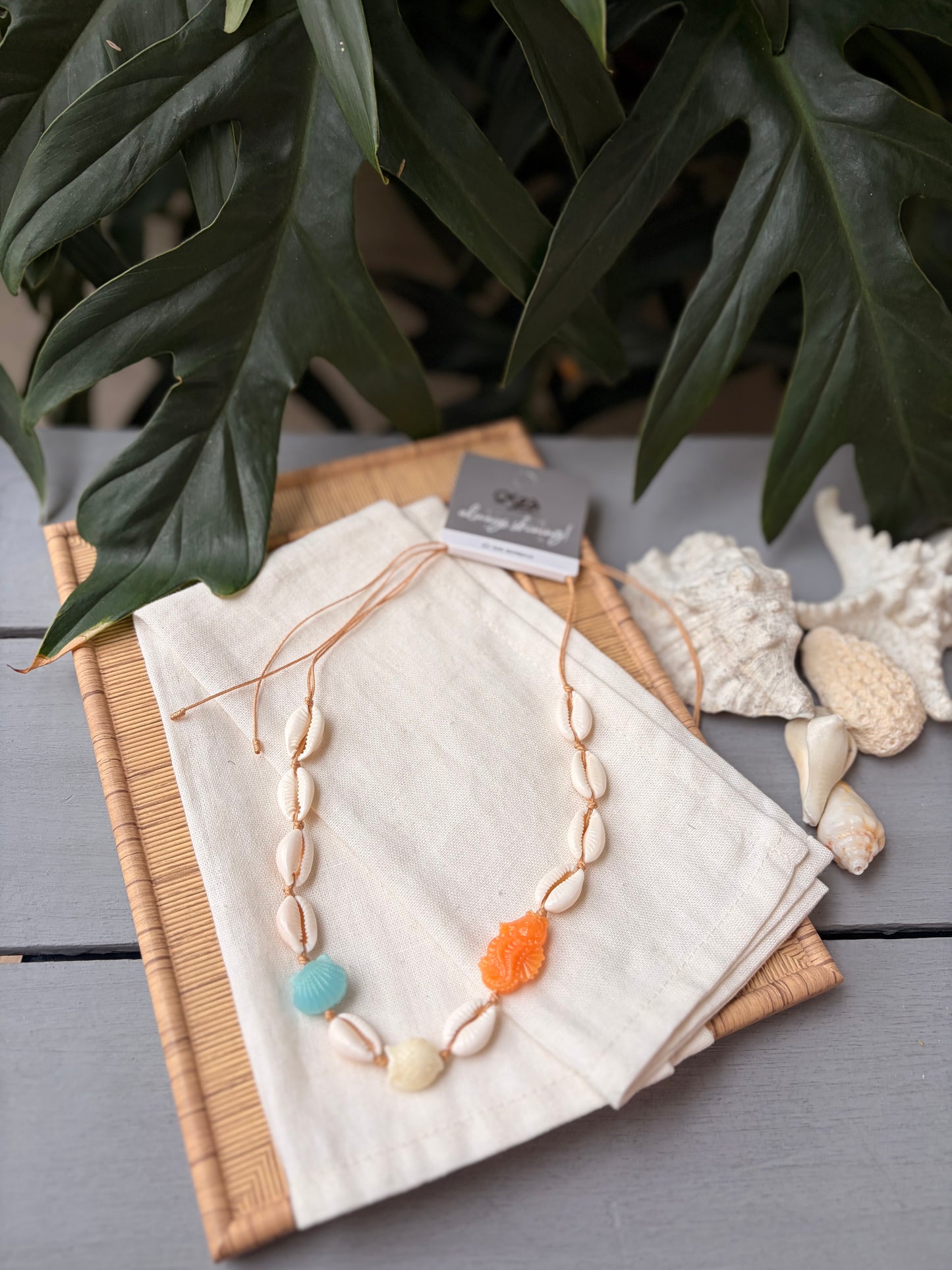 Choker conchas dijes mar en pasta