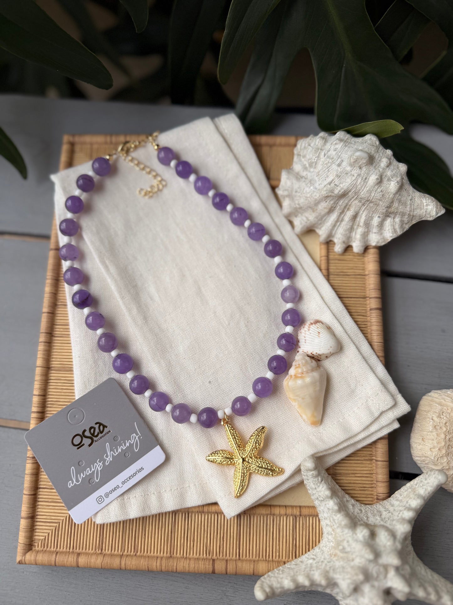 Collar lila estrella de mar