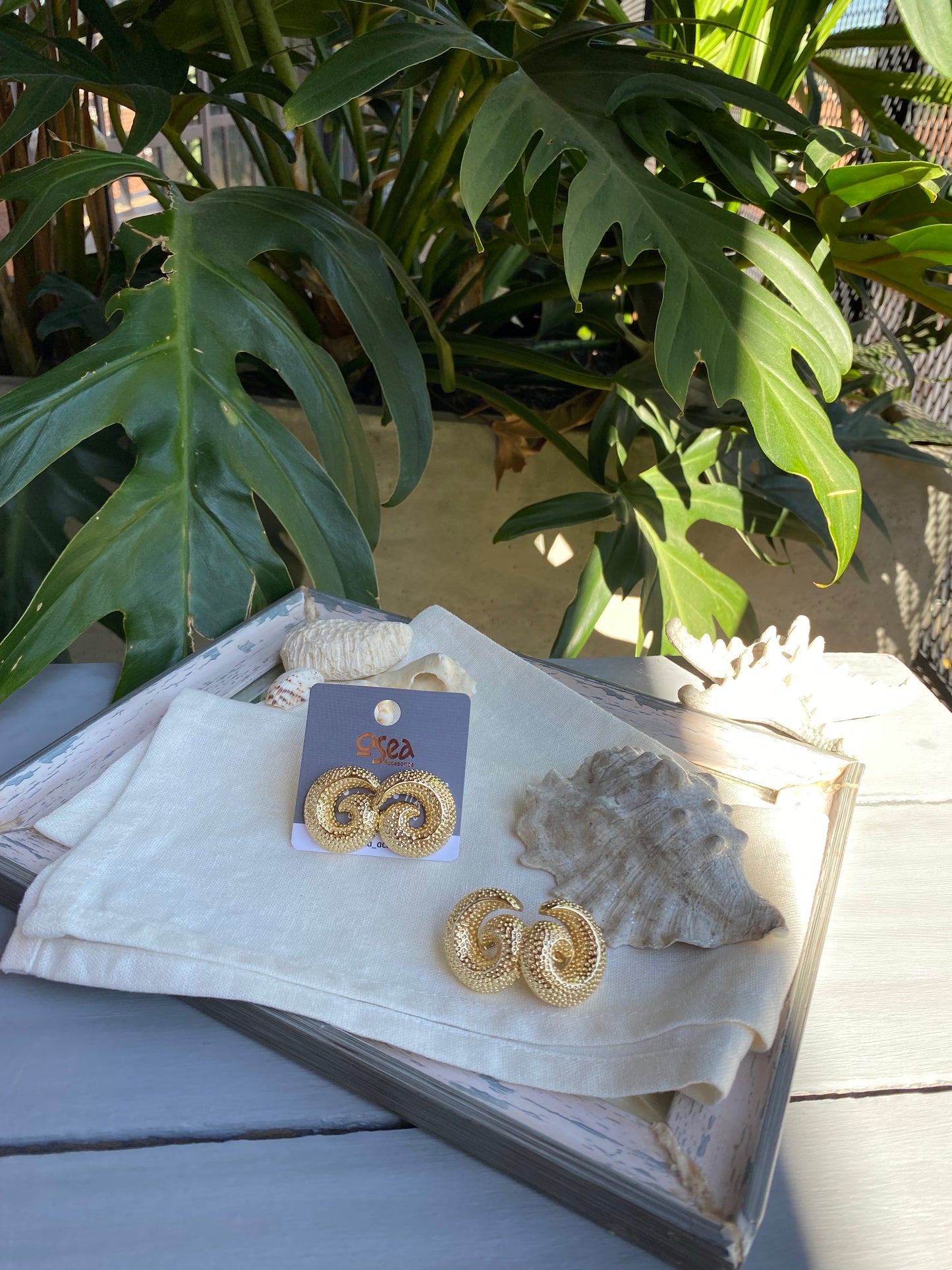 Topos caracol oro golfied con textura