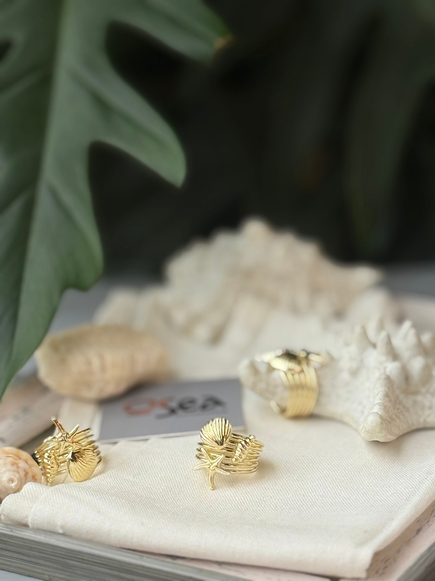 Anillo playa en oro golfied