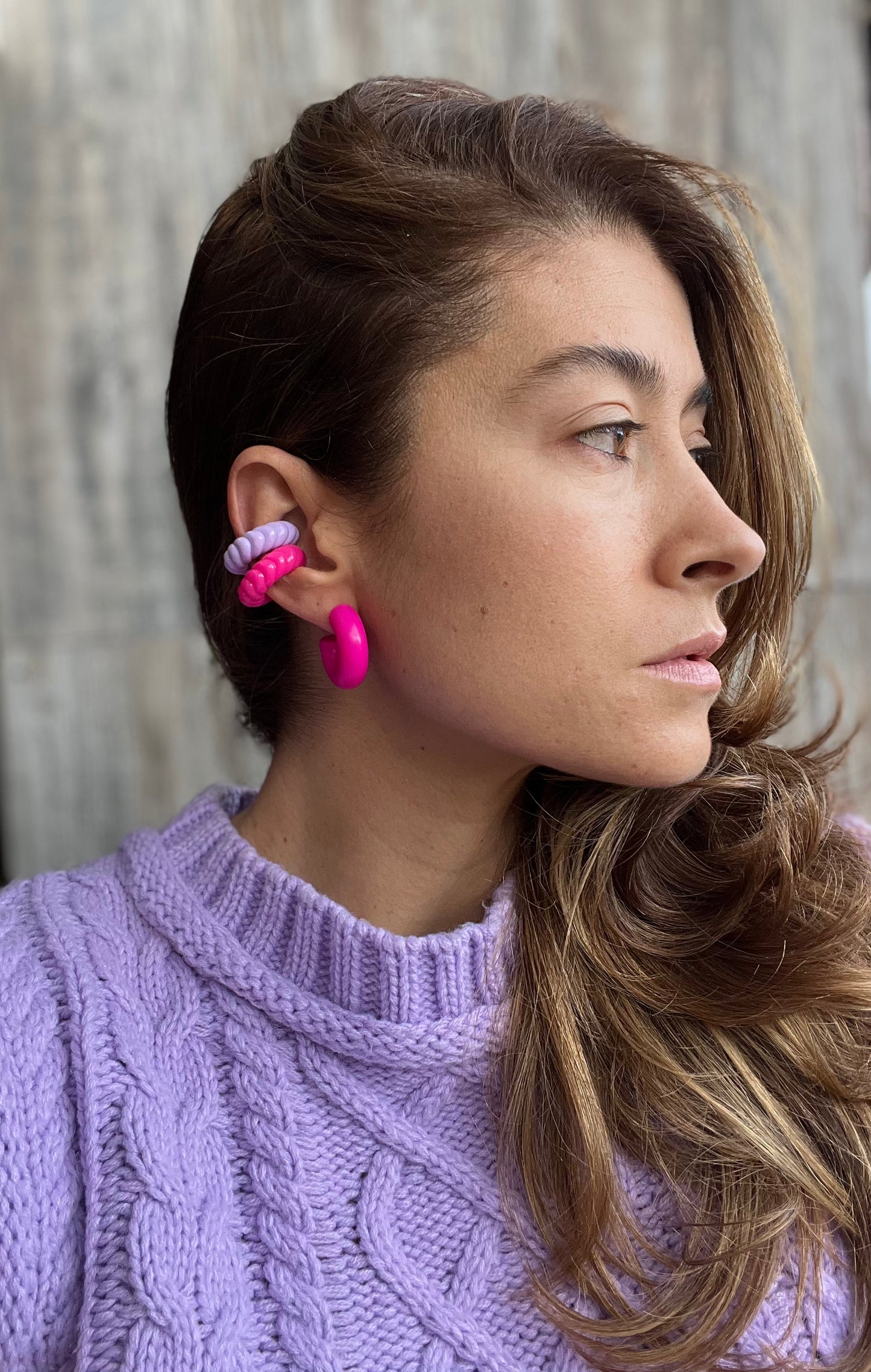 Earcuff silicona entorchado