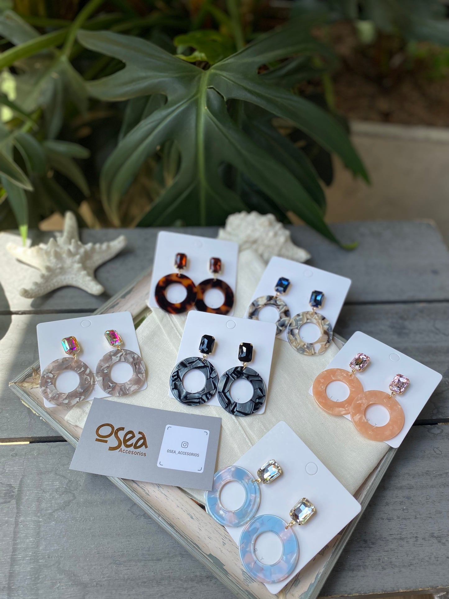 Aretes en fantasía círculos nacarados