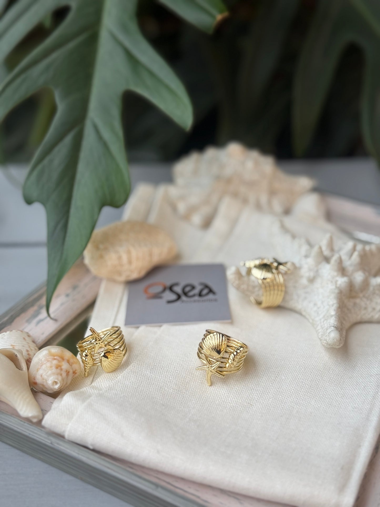Anillo playa en oro golfied