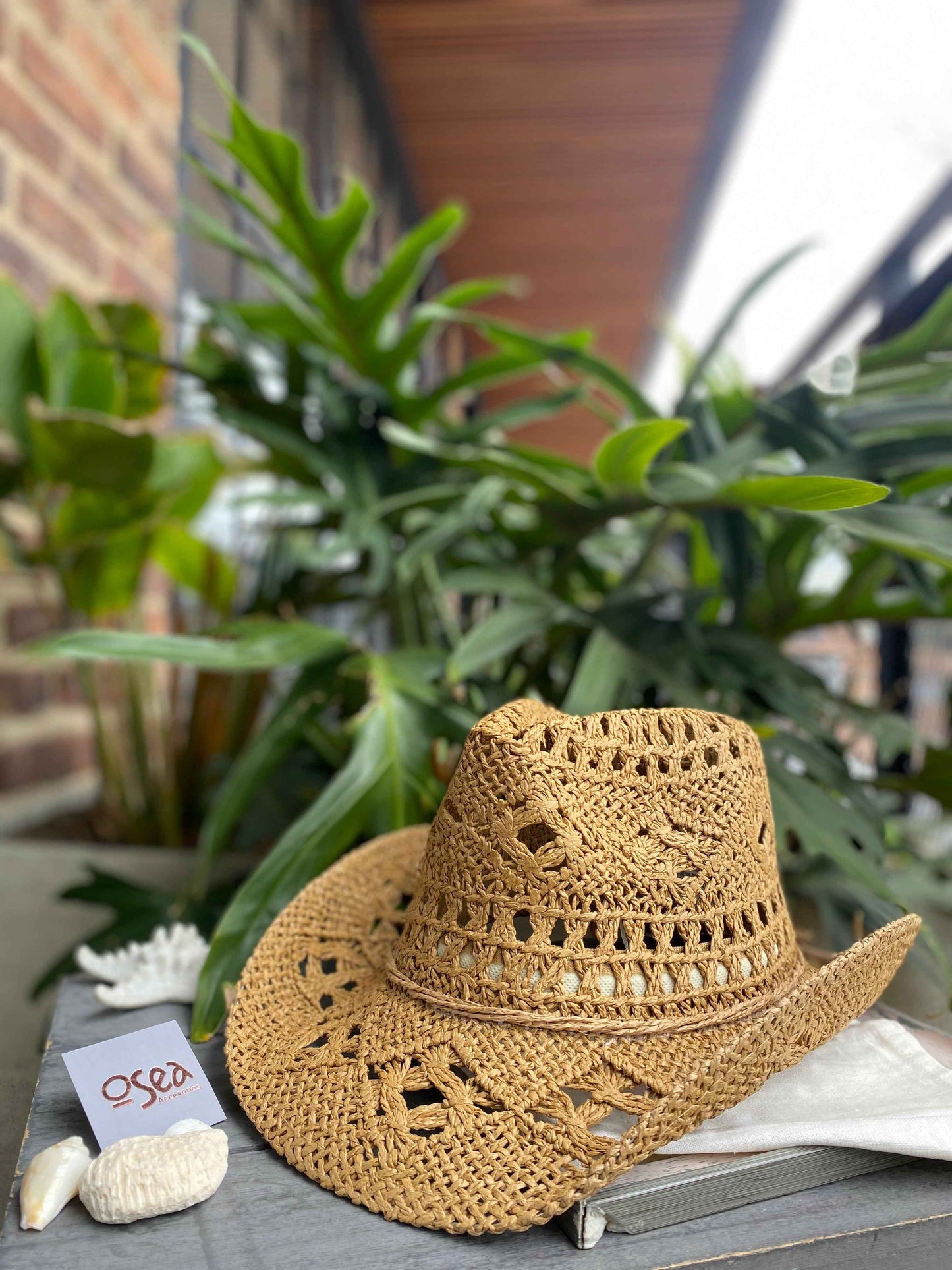 Sombrero playero vaquero macramé
