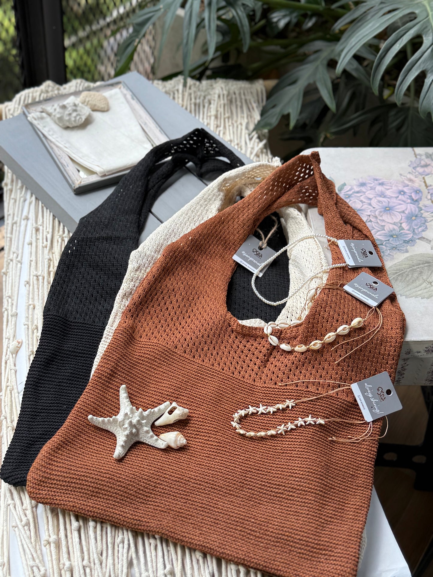 Bolsa tejida en hilo
