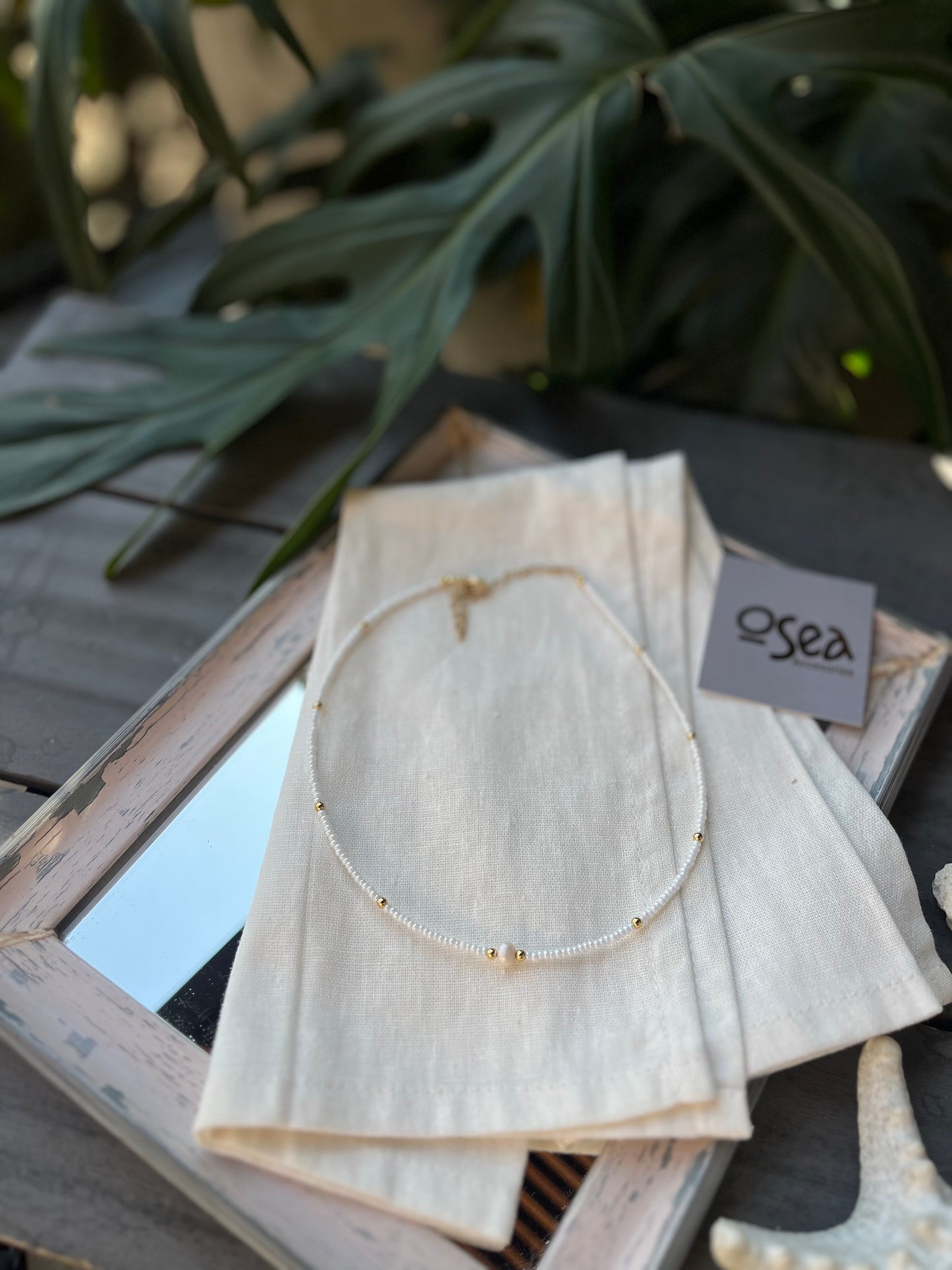 Choker mostacilla dije perla