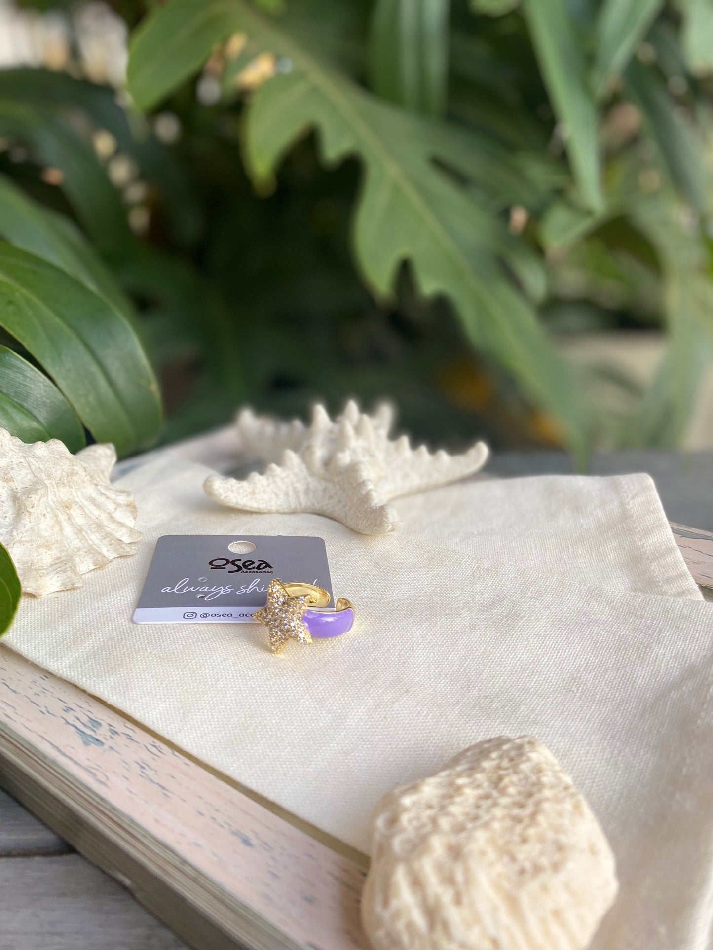 Anillo de estrella con murano