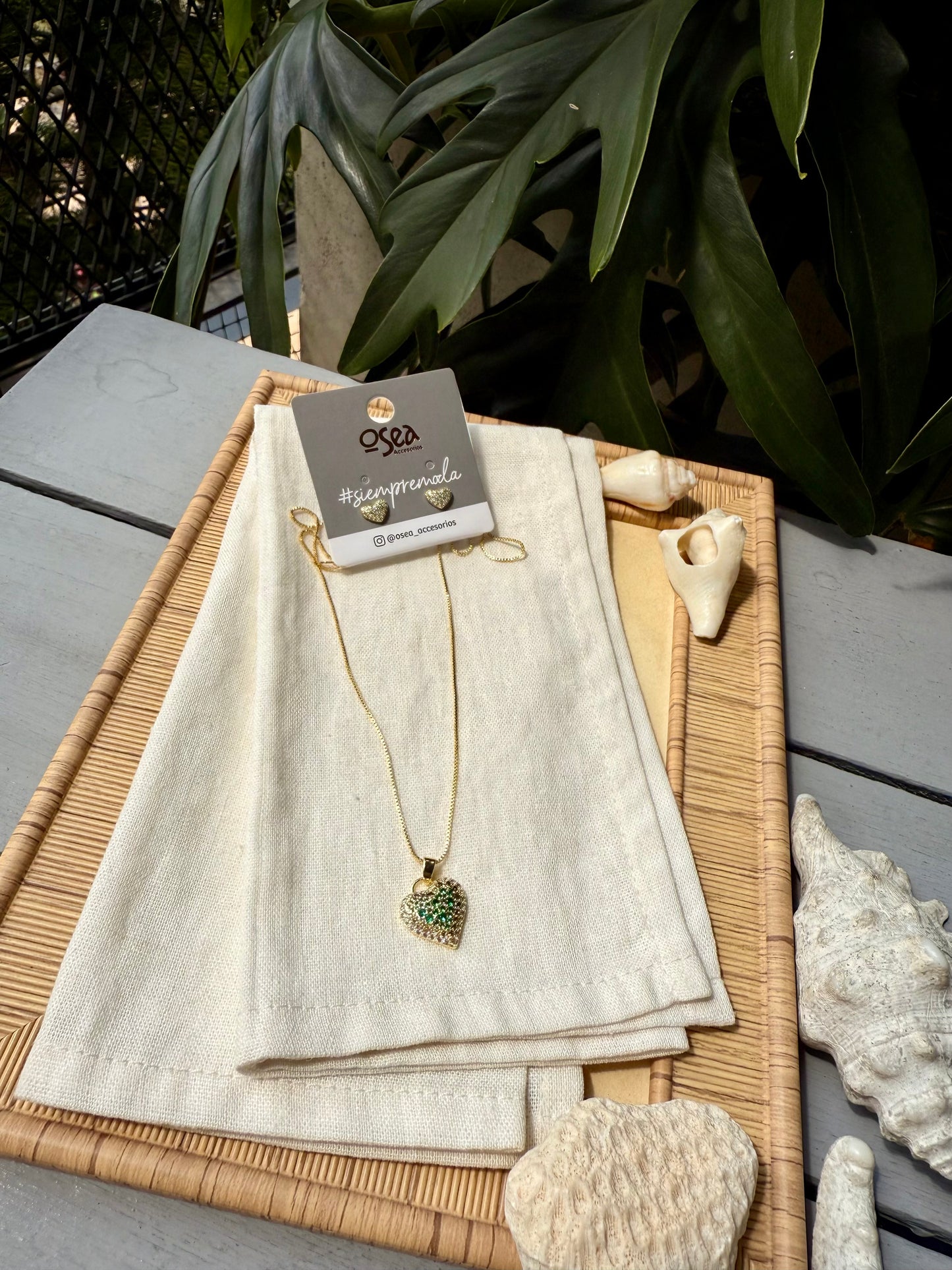 Set corazón rodinado