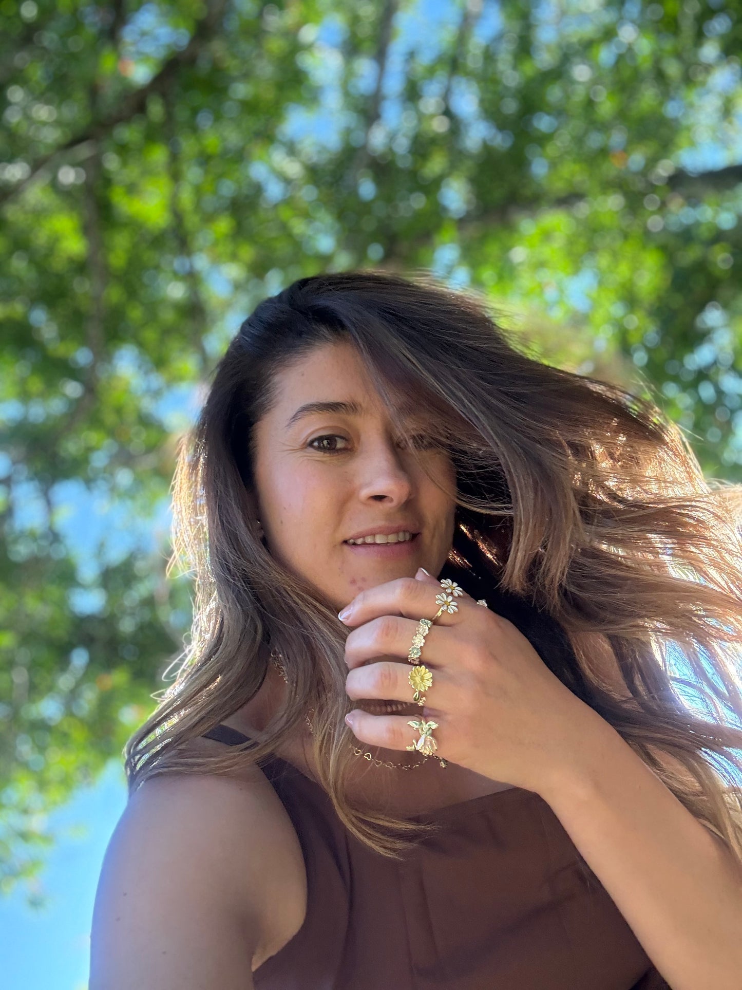 Anillo doble margaritas