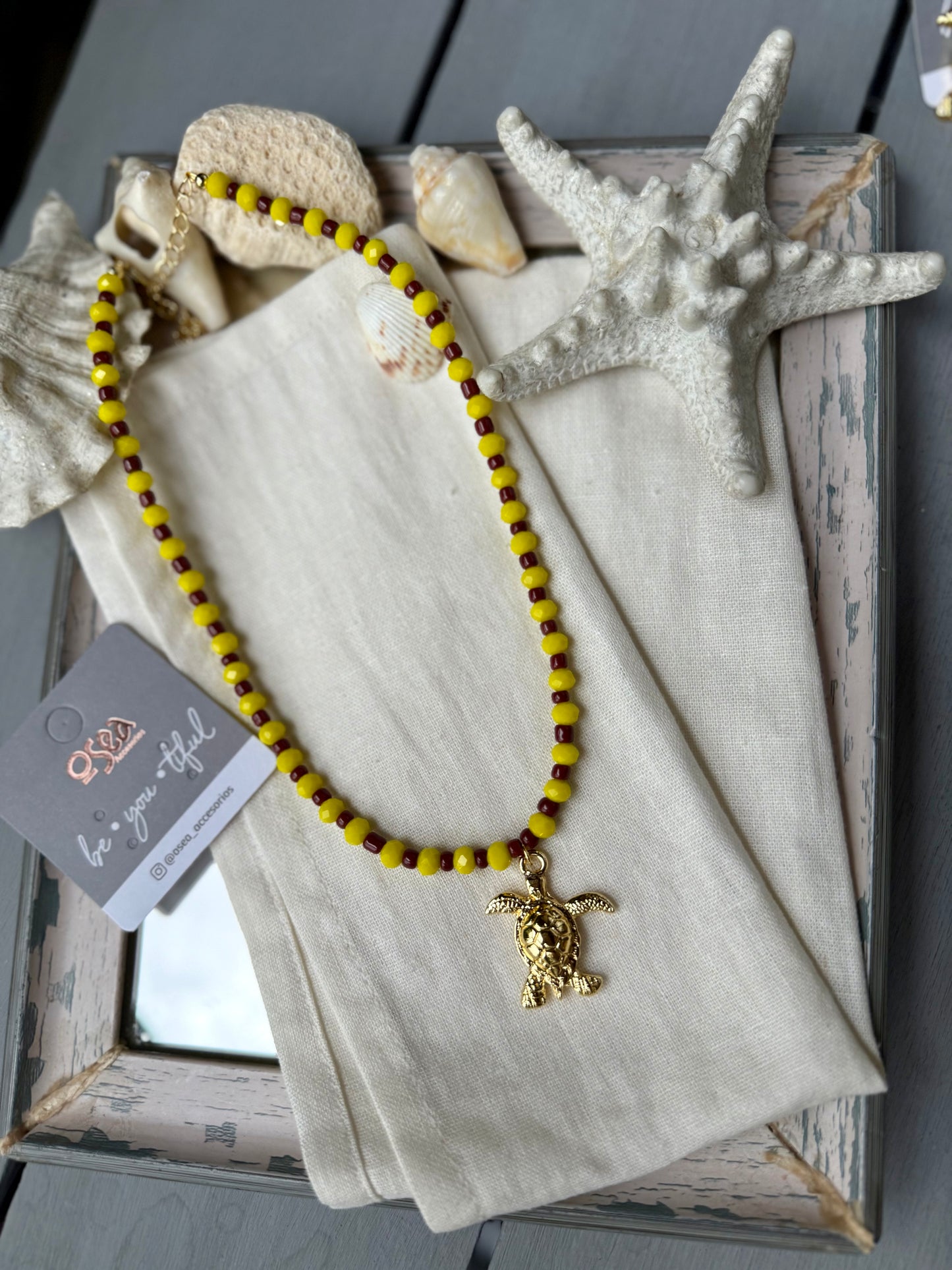 Collar amarillo tortuga de mar