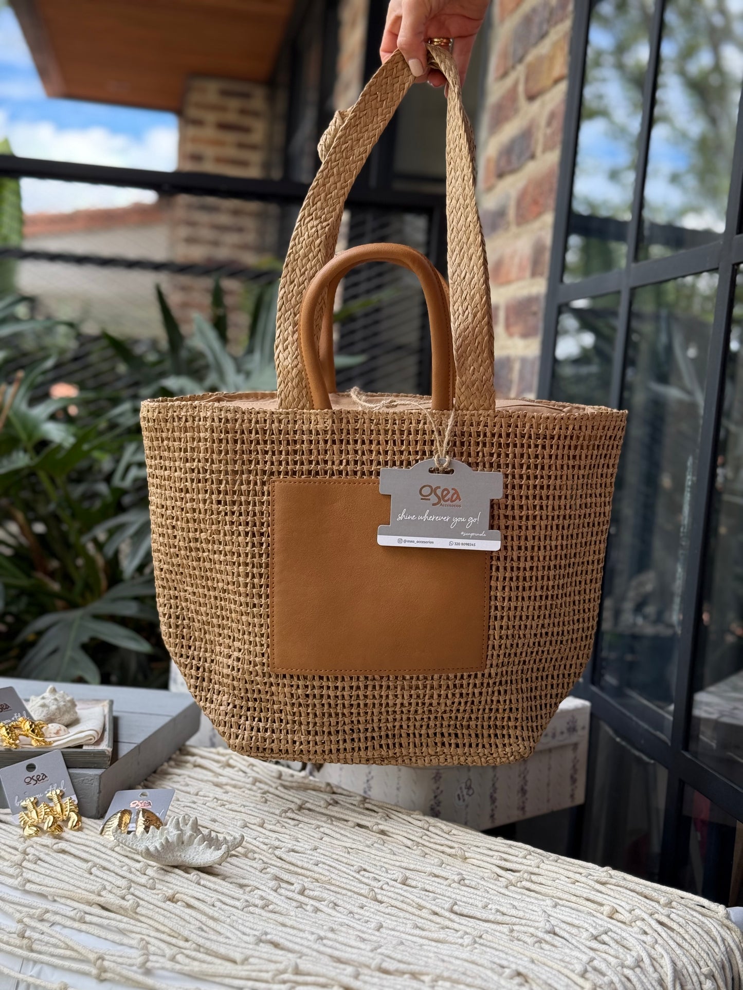 Bolso fique y sintético doble cargadera