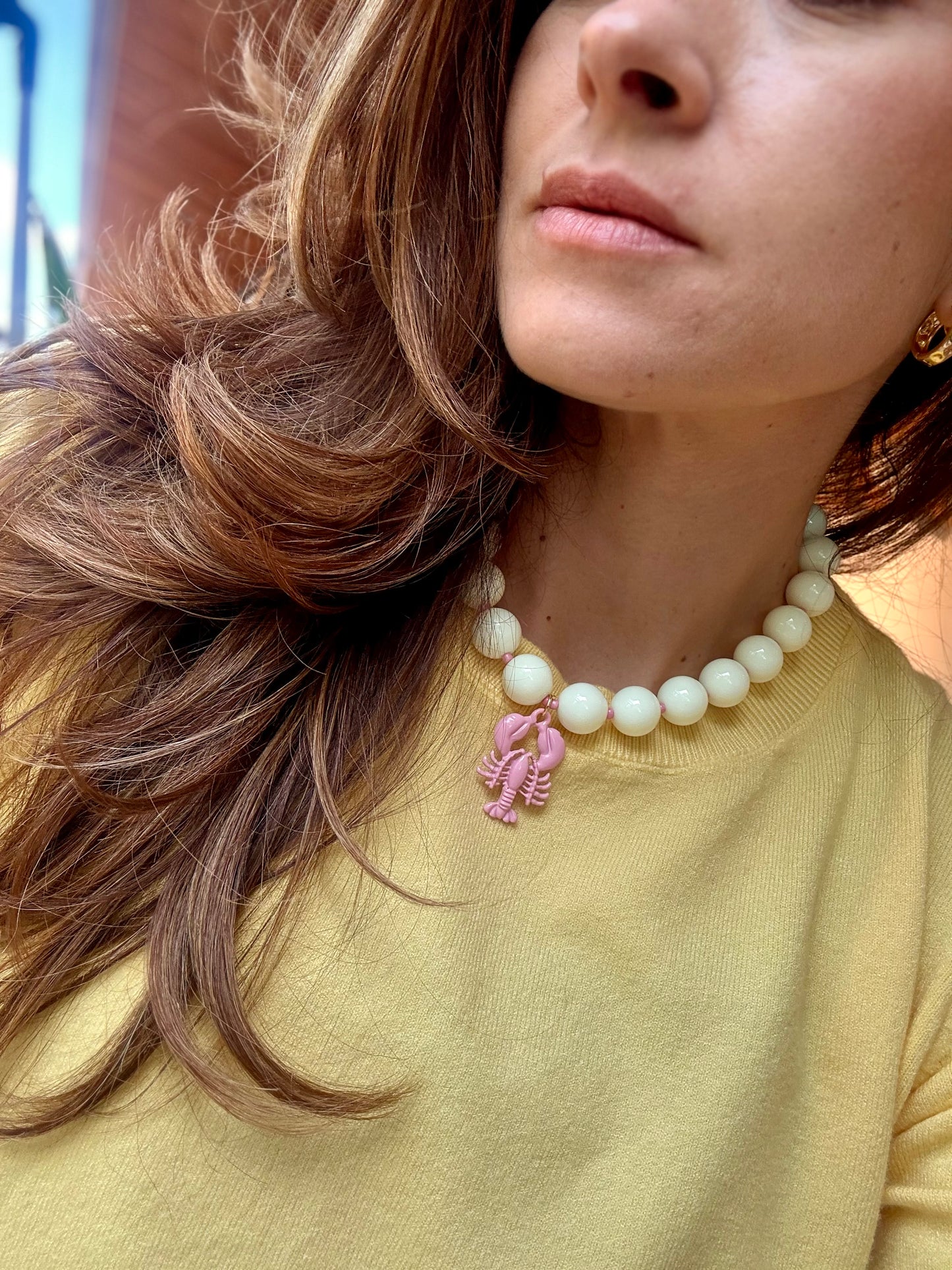 Collar bolas langosta esmaltado