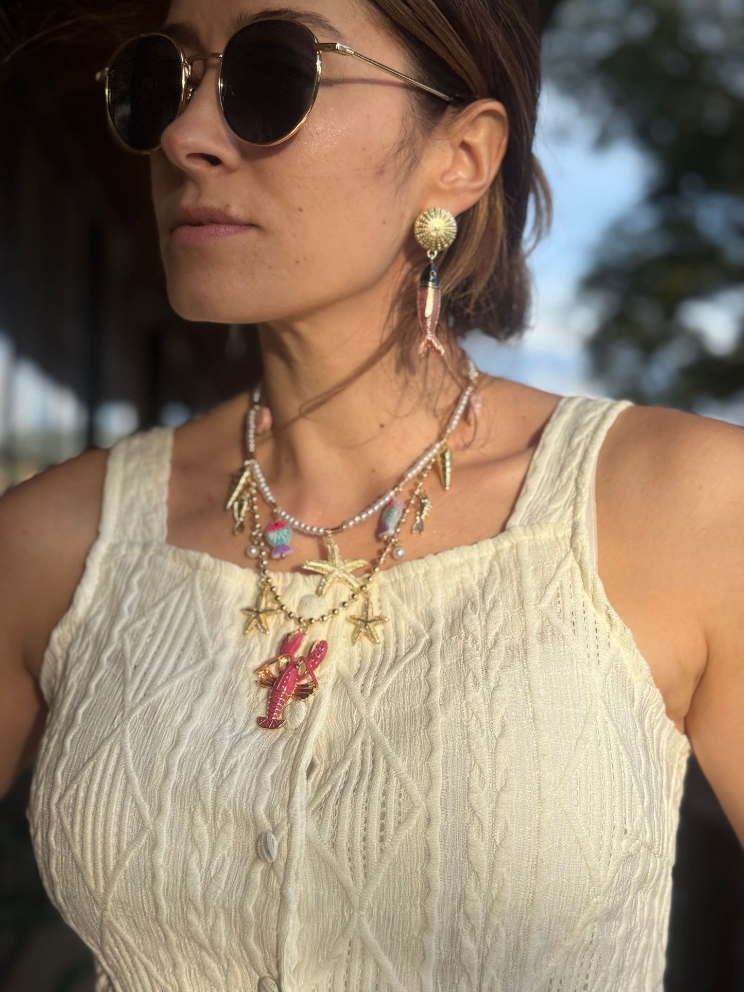 Aretes rodinados de pez
