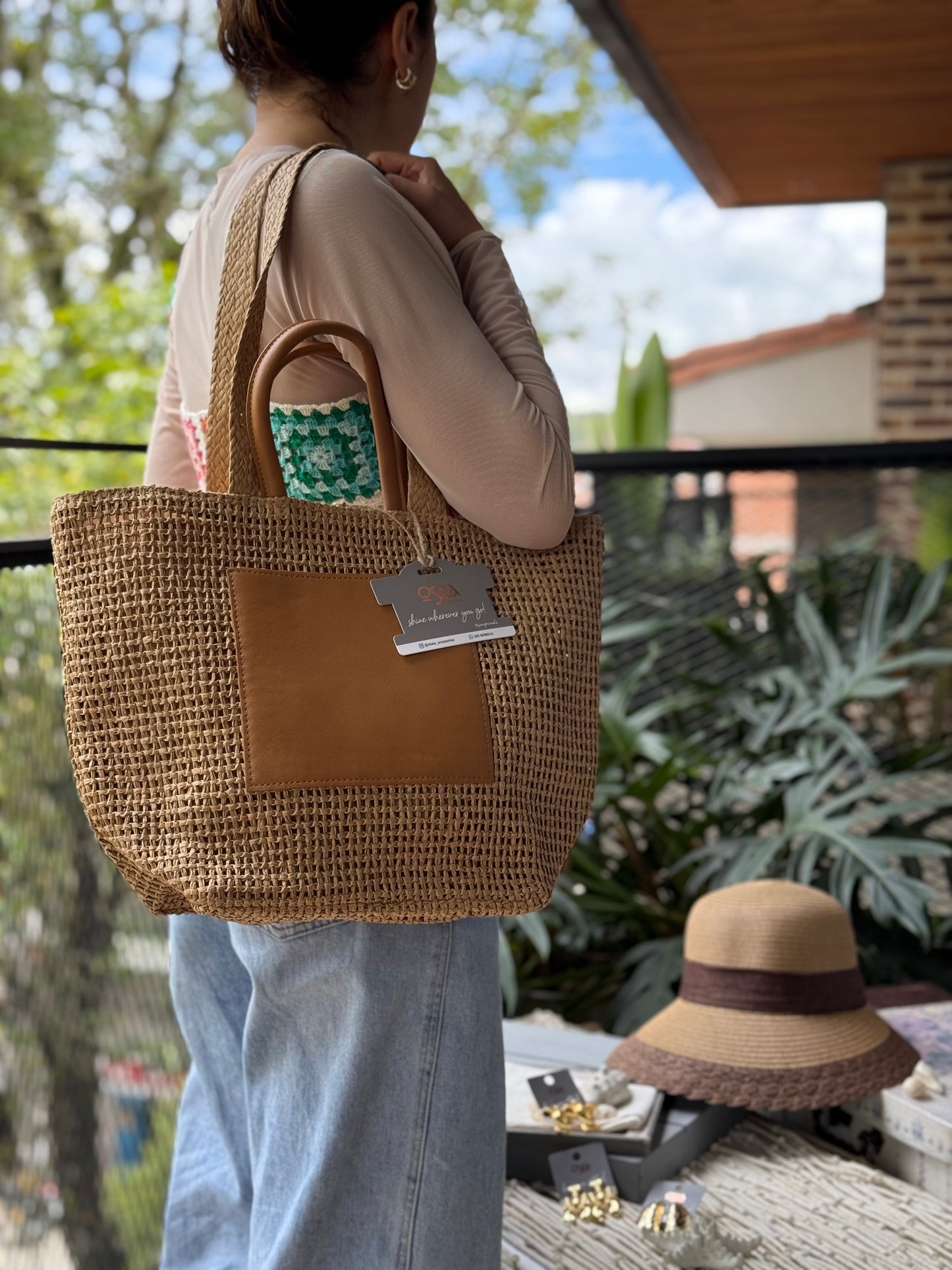 Bolso fique y sintético doble cargadera