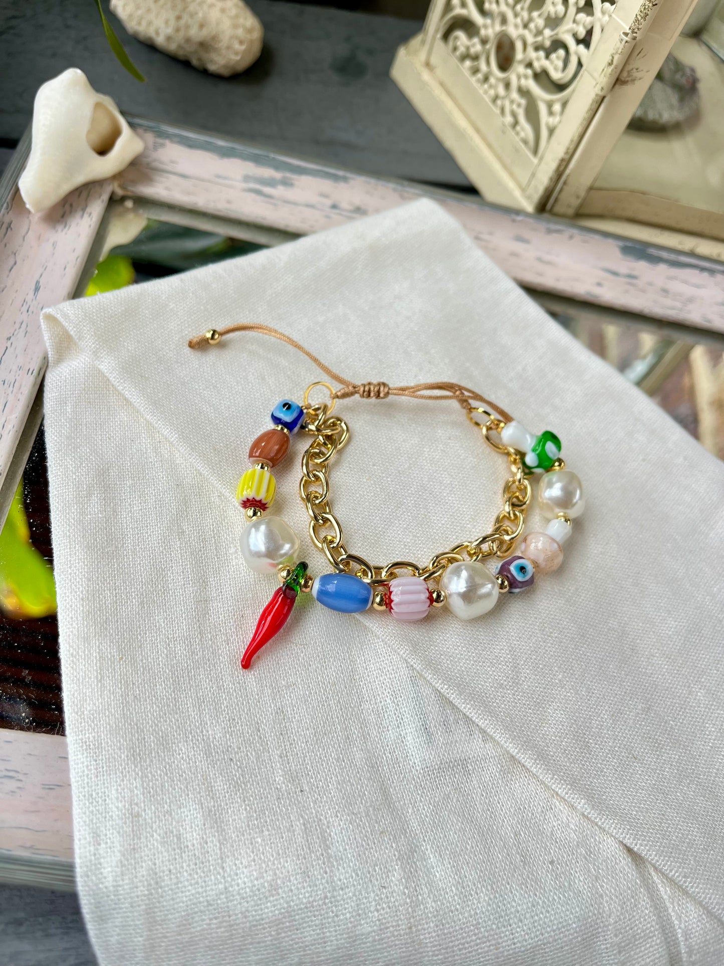 Pulsera doble en hilo