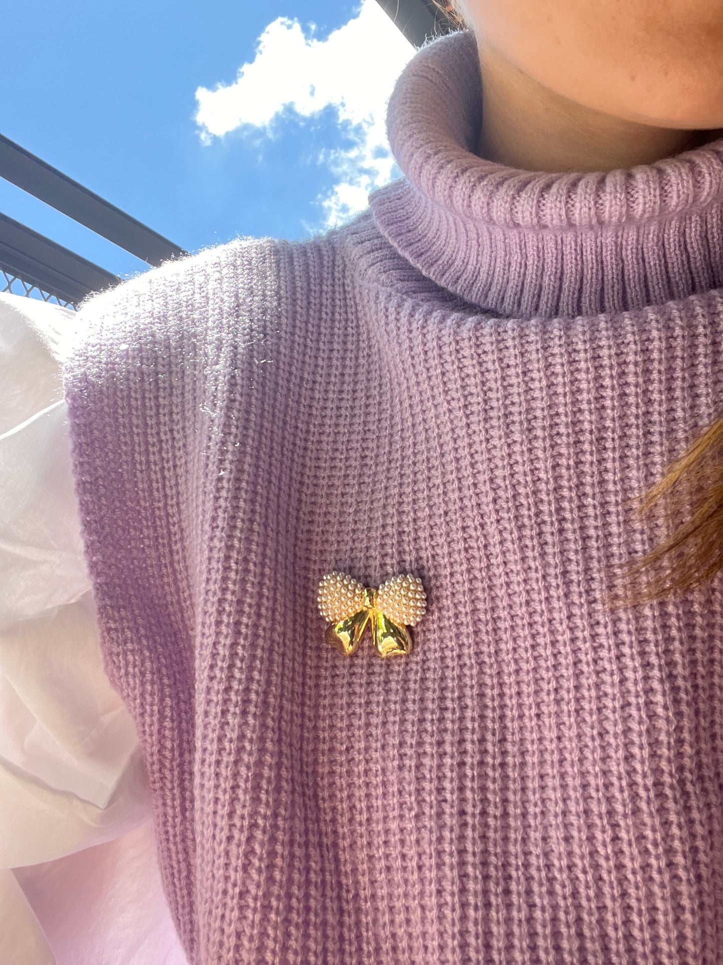 Pin o prendedor con perlas de moño, oso o elefante