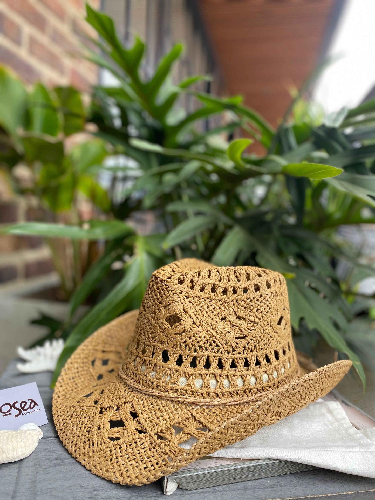 Sombrero playero vaquero macramé