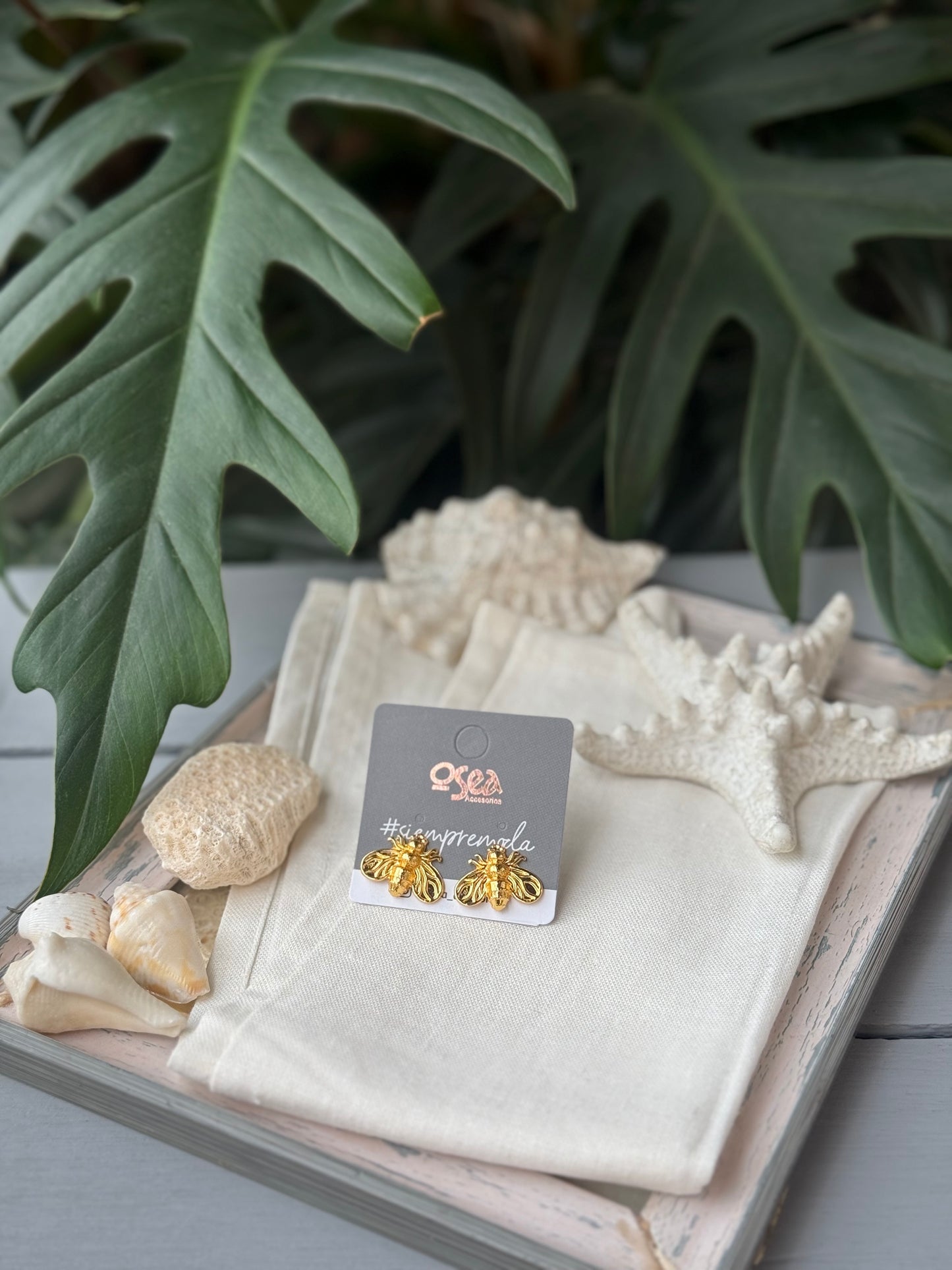 Topos de mosca baño oro 24k