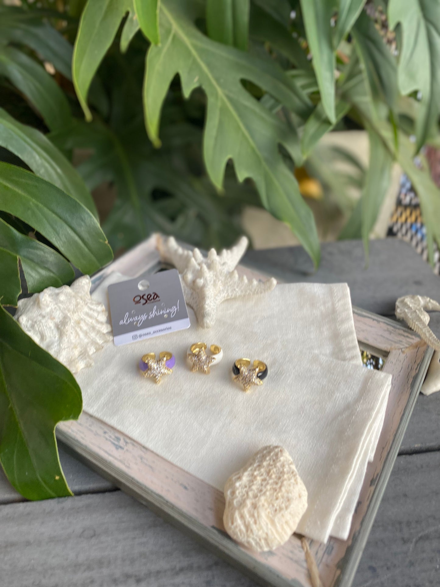 Anillo de estrella con murano