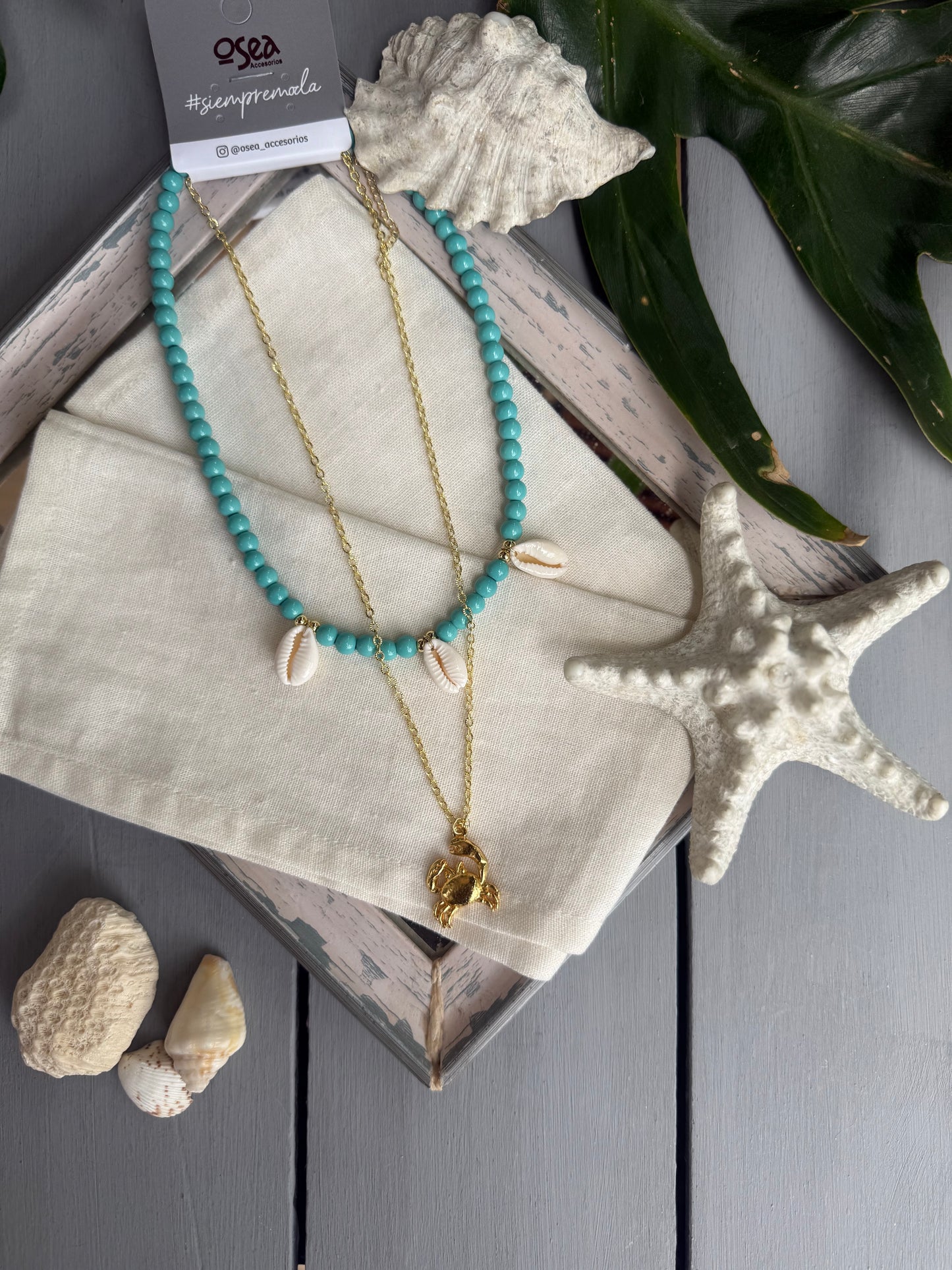 Collar turquesa playero