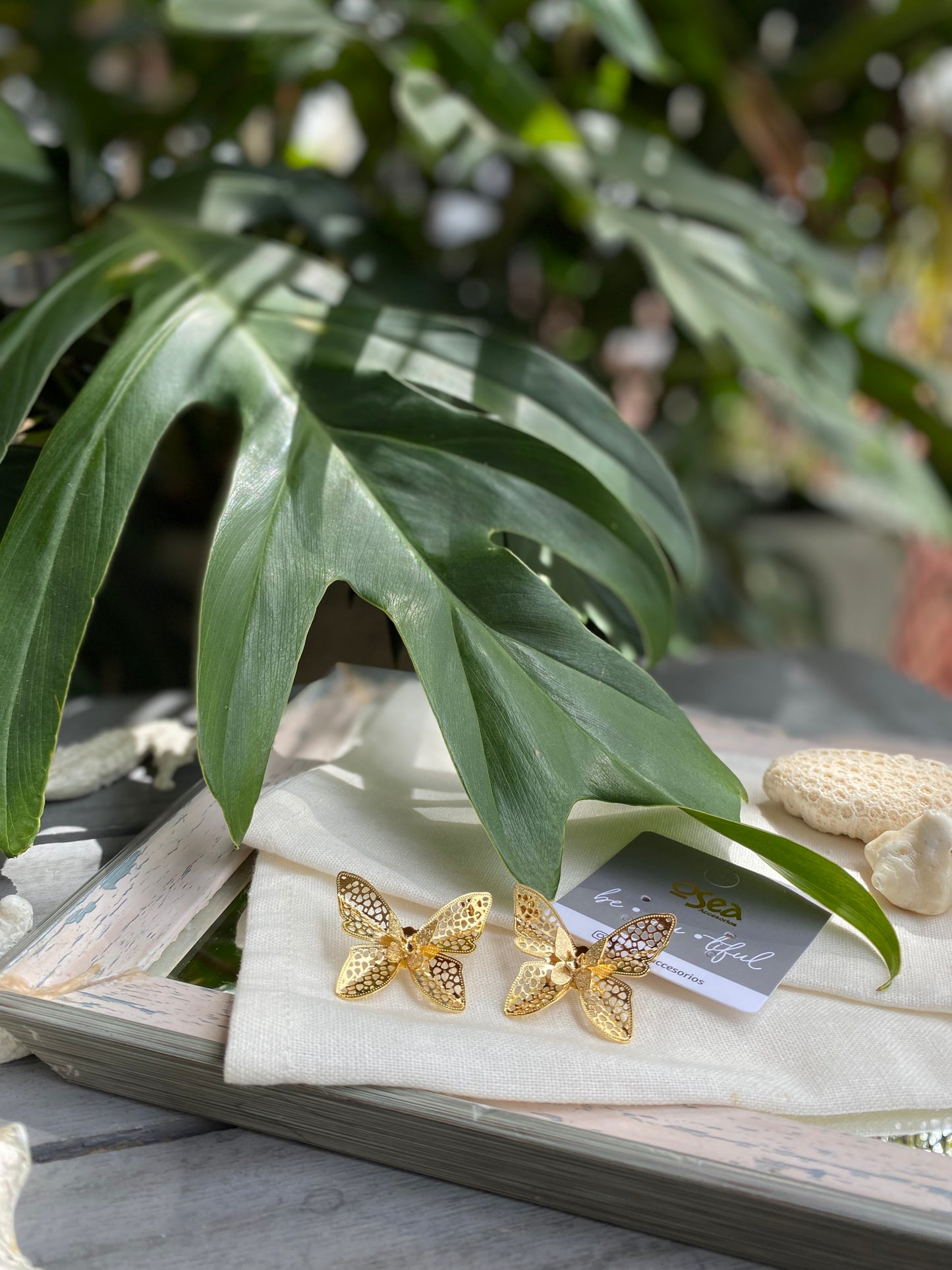Topos mariposa doble en bronce