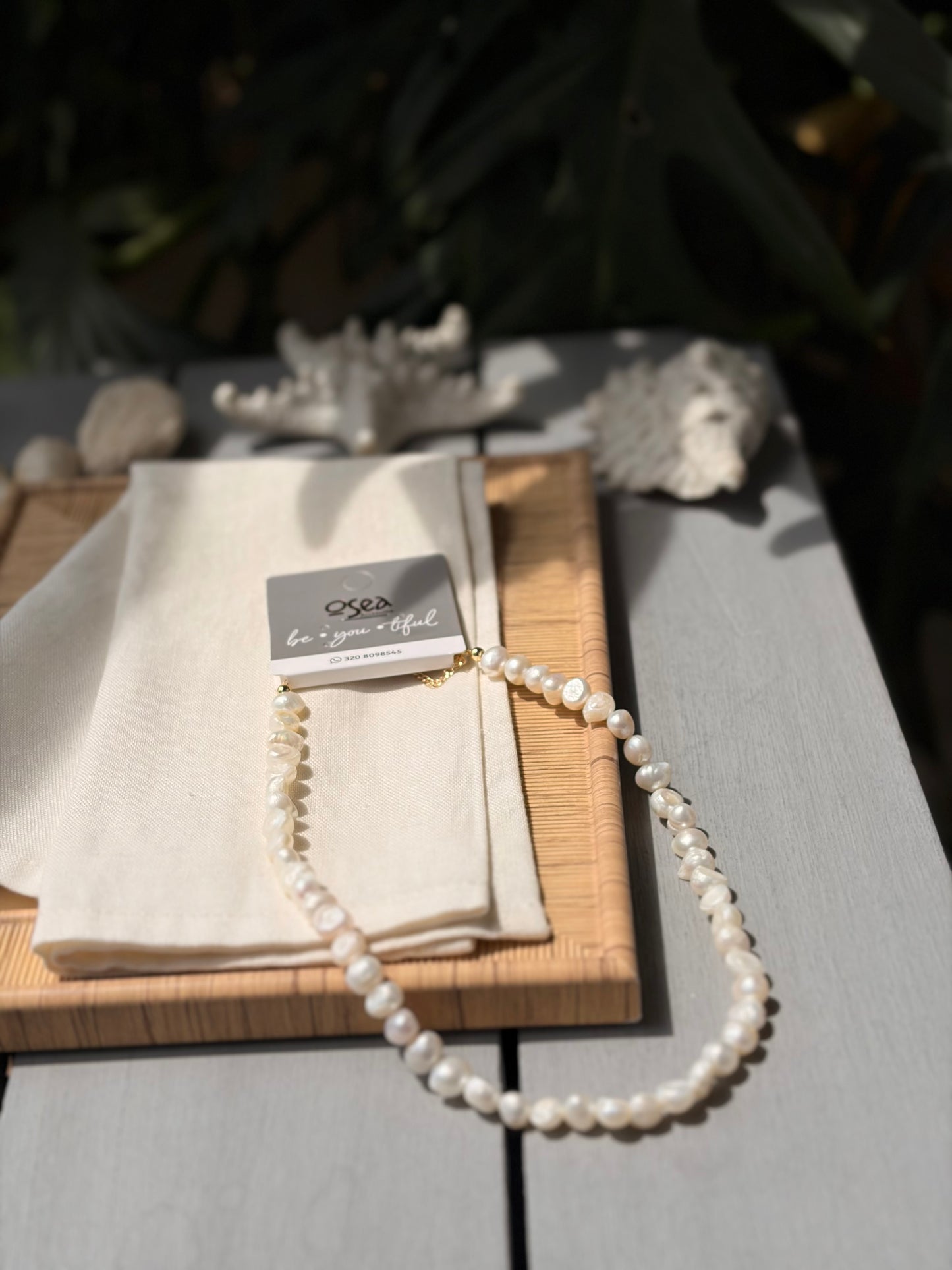 Collar en perla de río original