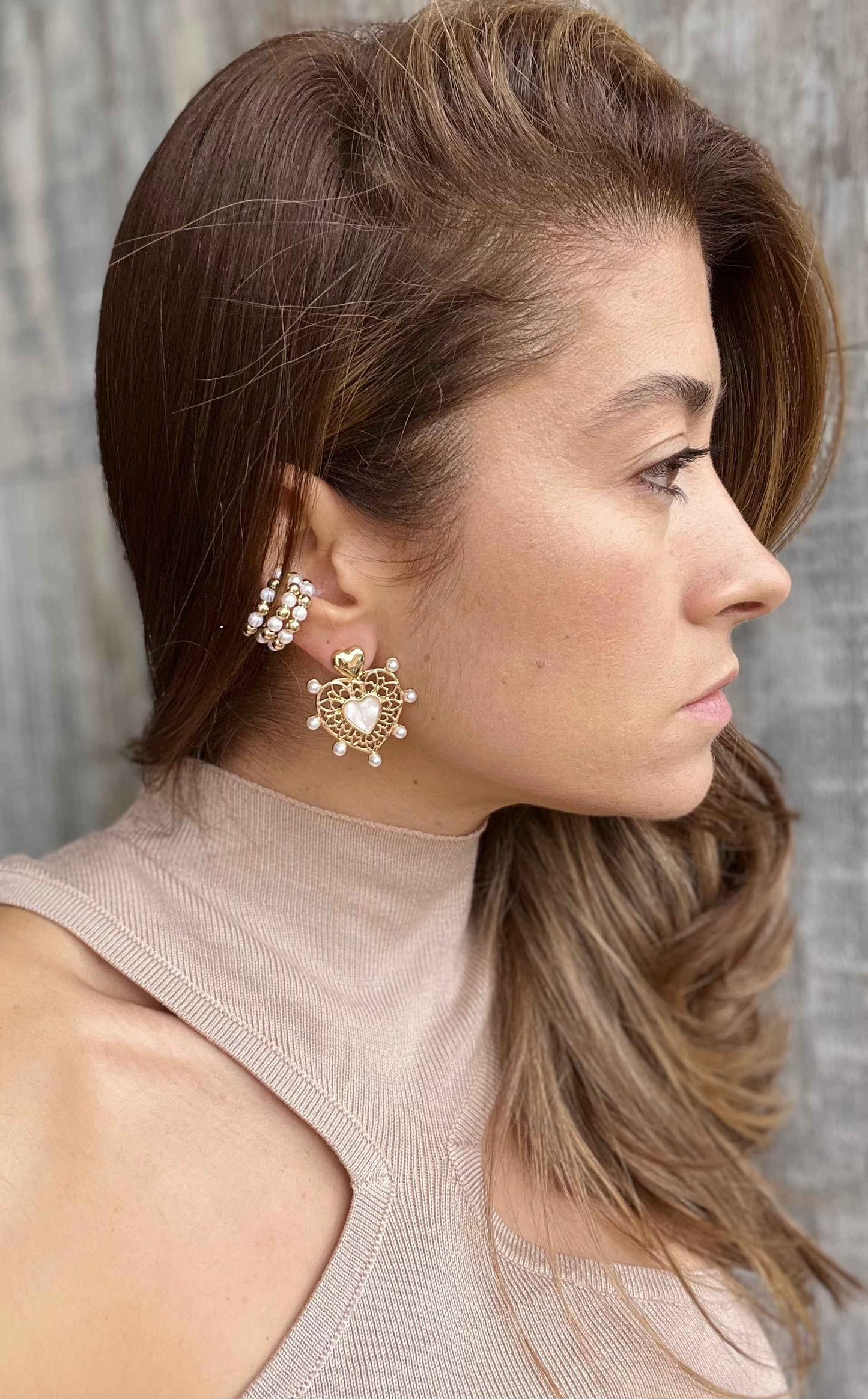 Earcuff balines y perlas