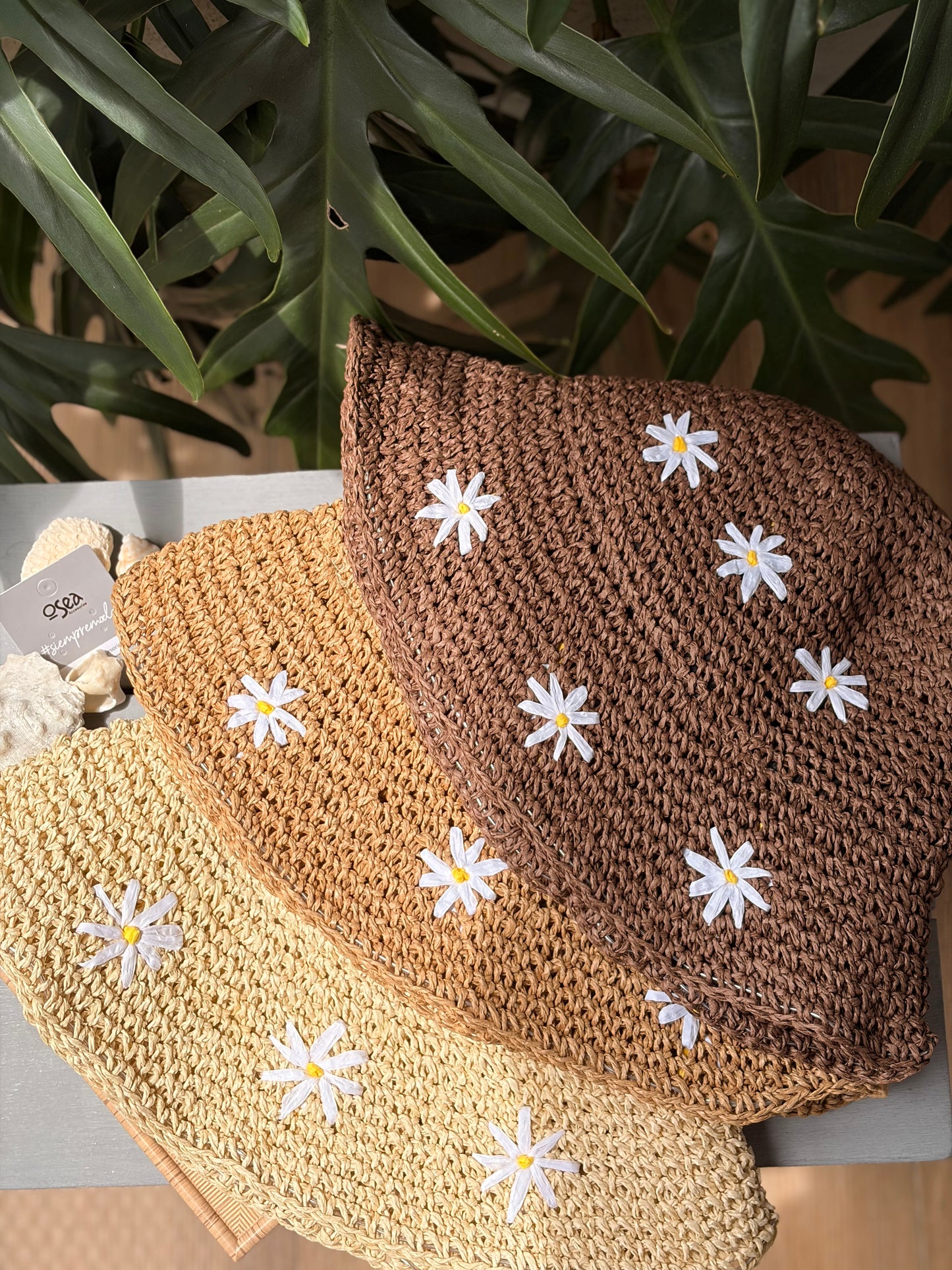 Sombrero bucket hat margaritas en fibra