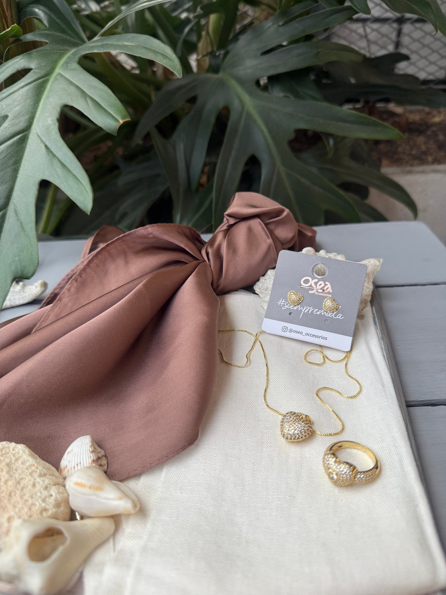 Regalo para mamá set de corazón rodinado +pañoleta