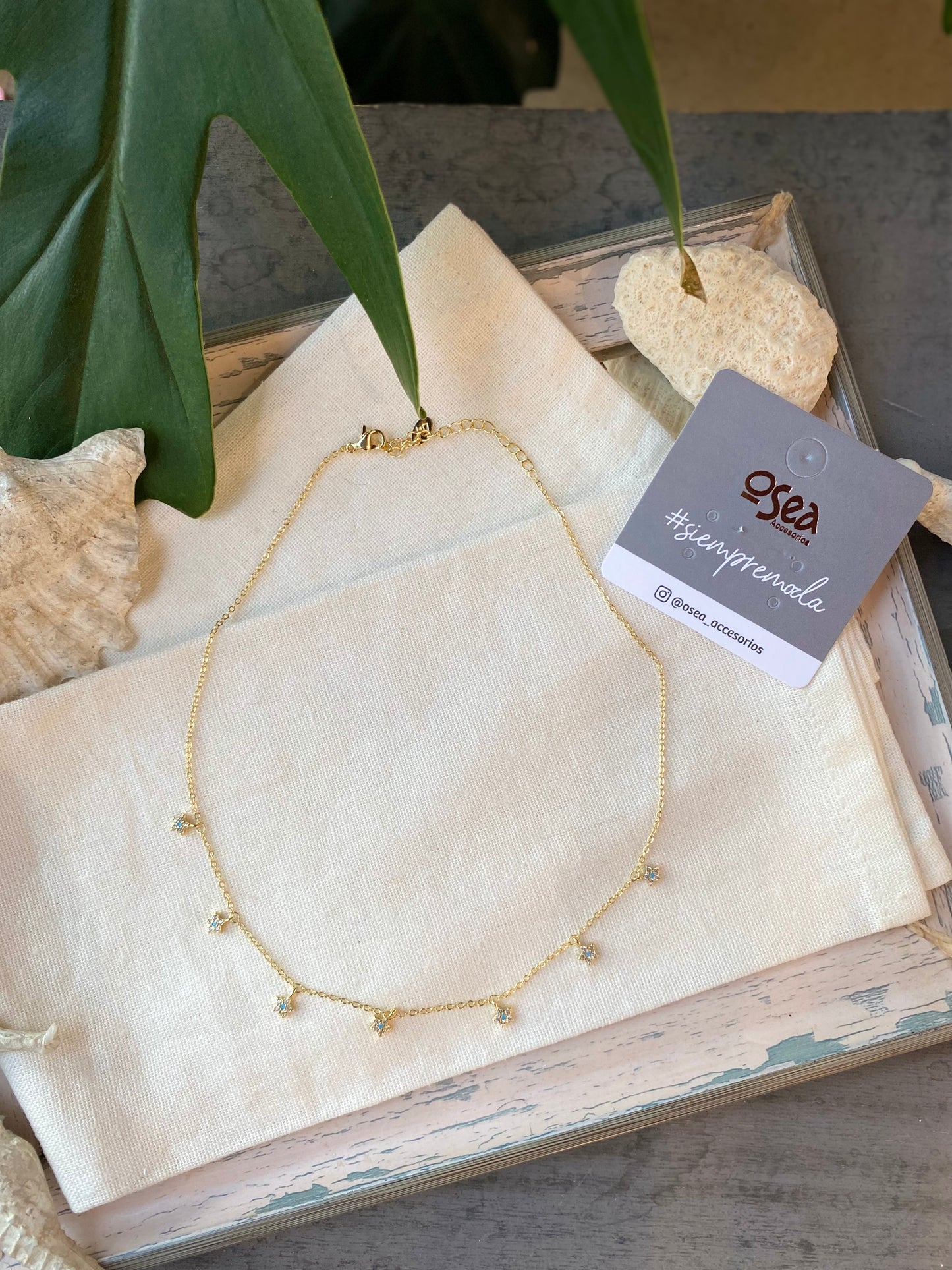 Choker rodinado de estrellas con piedras