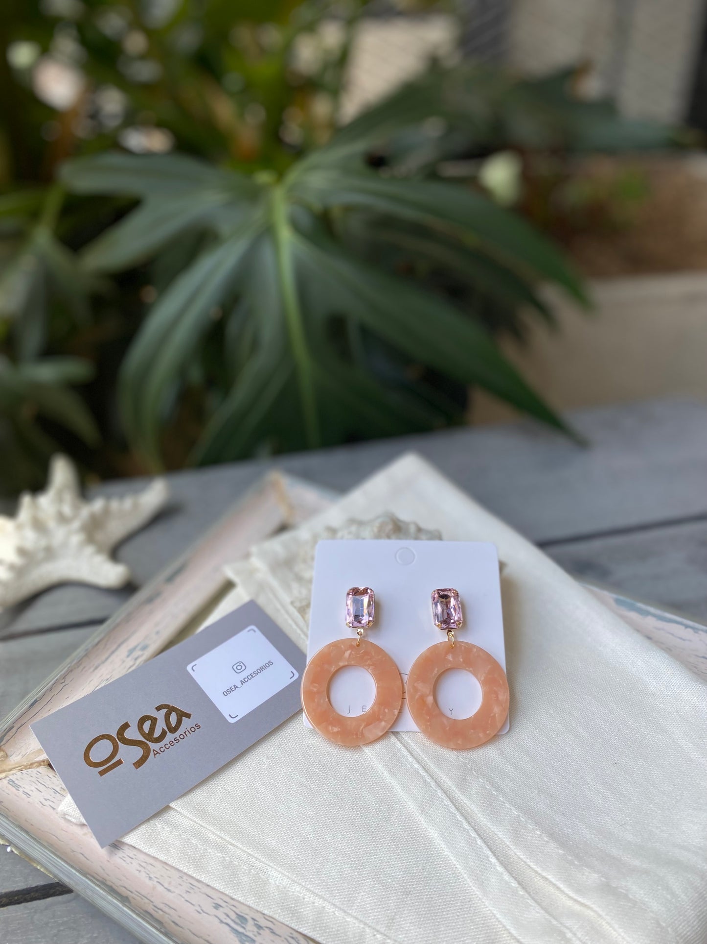 Aretes en fantasía círculos nacarados