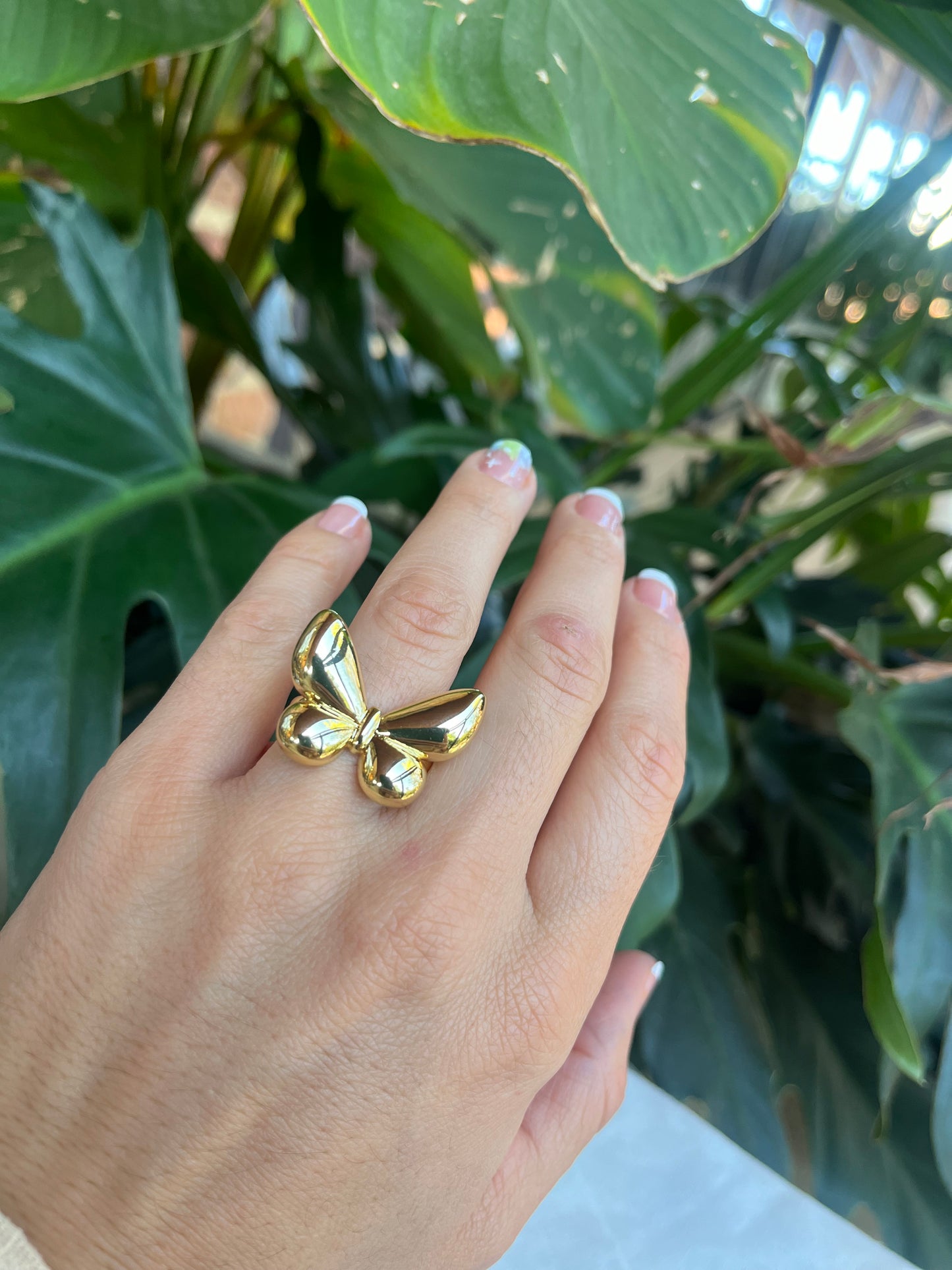 Anillo rodinado graduable mariposa