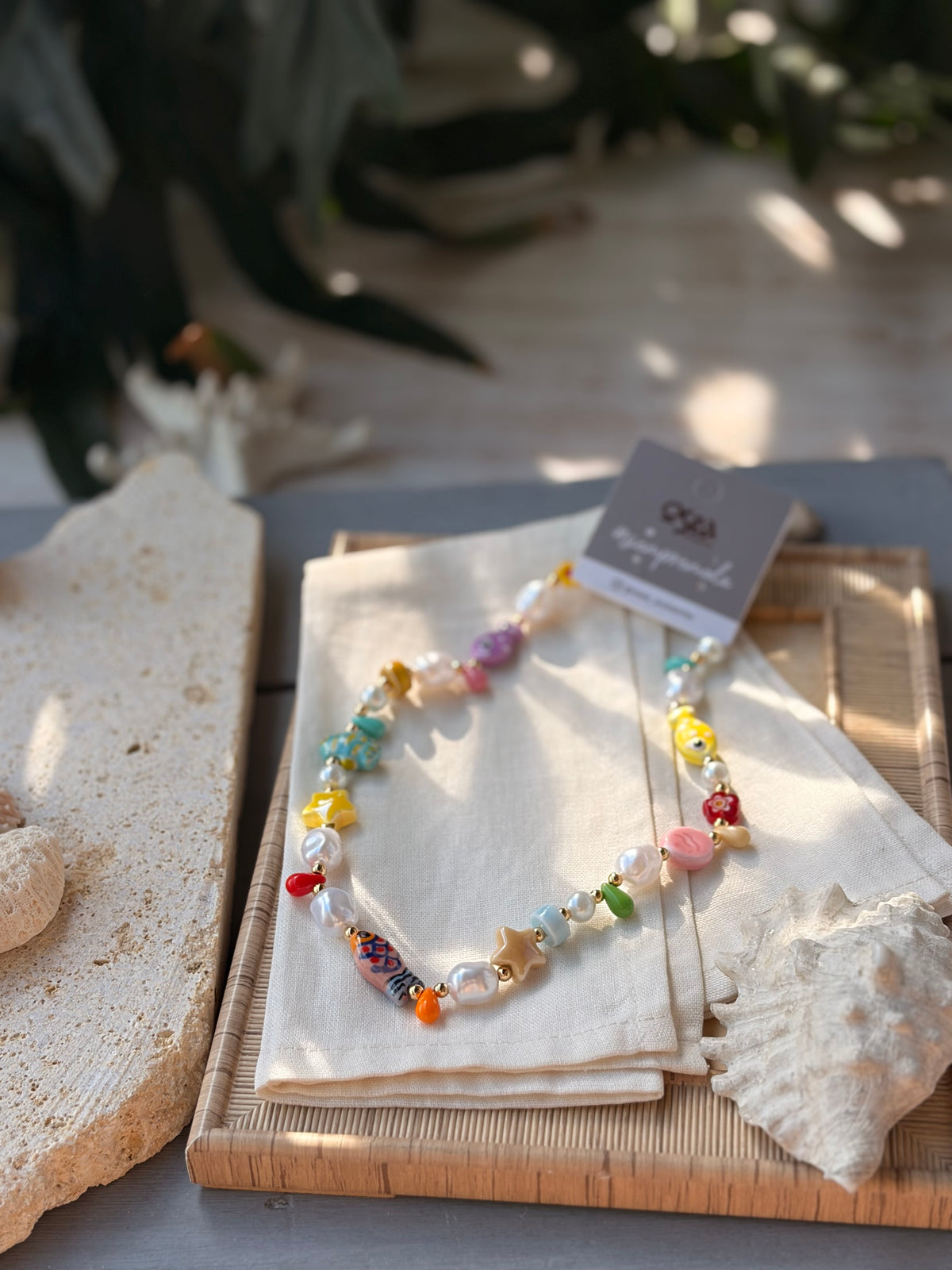 Collar multicolor dijes de mar en cerámica