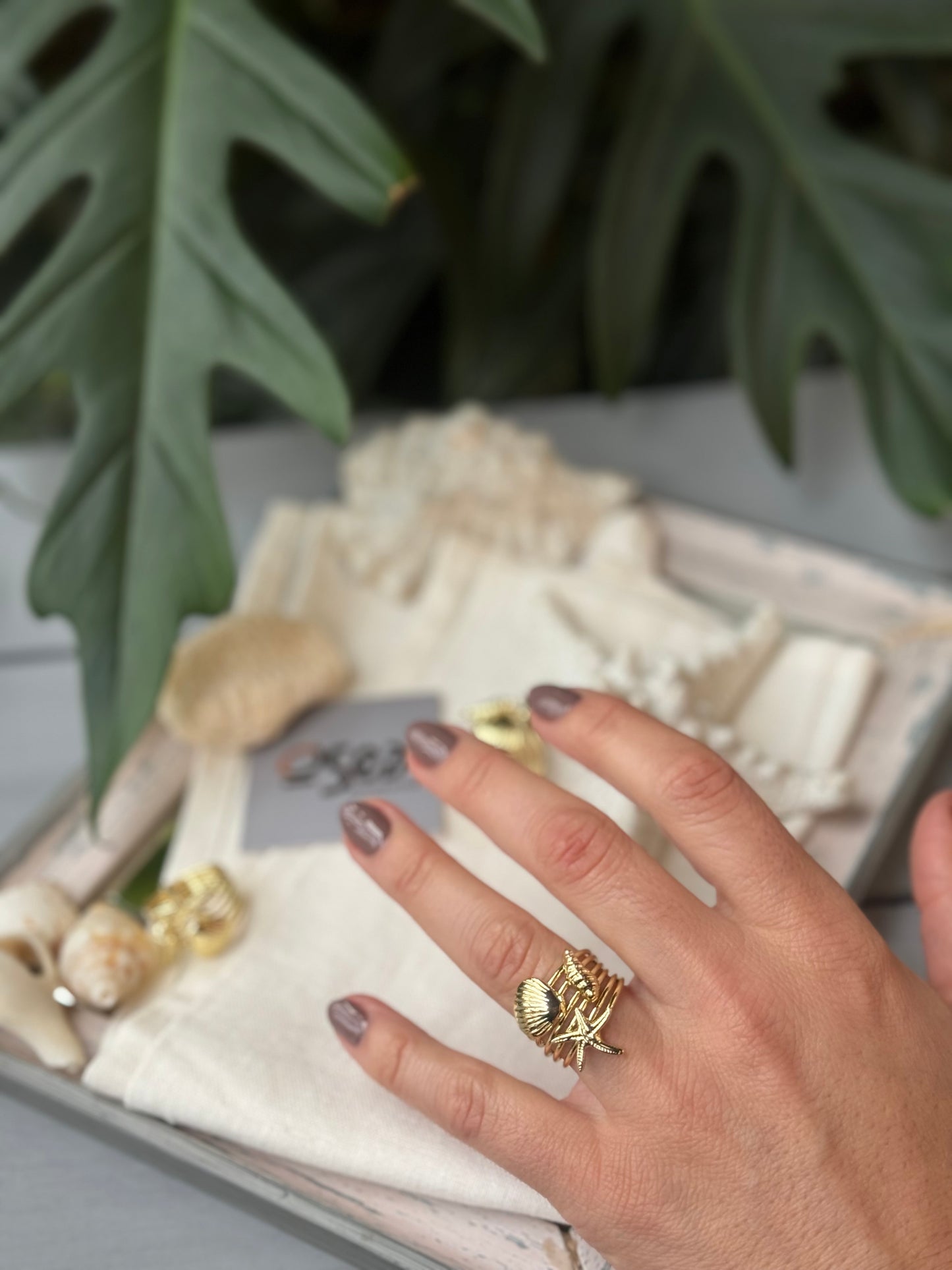 Anillo playa en oro golfied