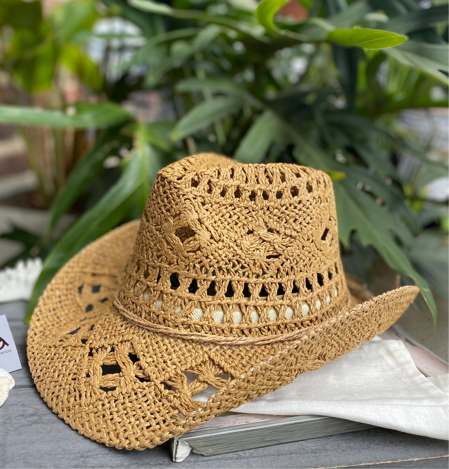 Sombrero playero vaquero macramé