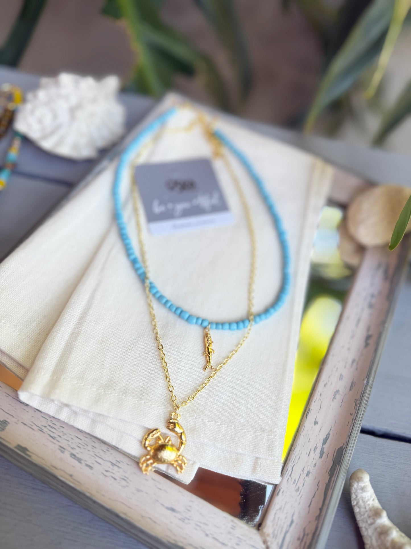 Set de collar de pez y cangrejo
