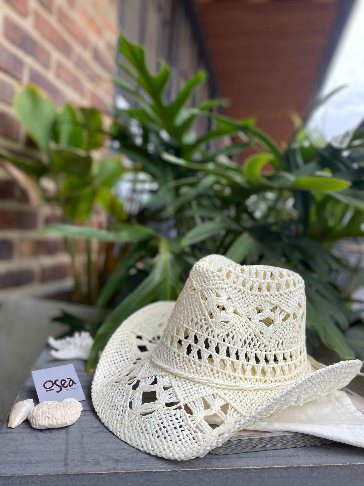 Sombrero playero vaquero macramé