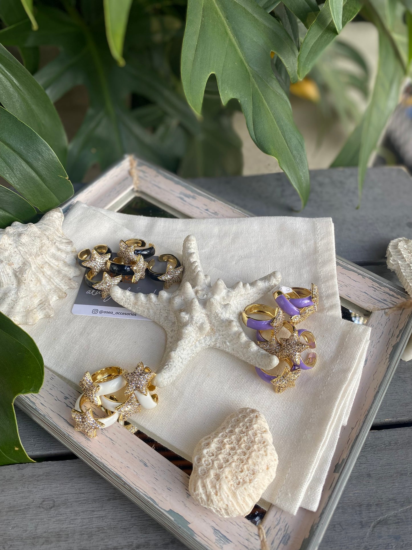 Anillo de estrella con murano