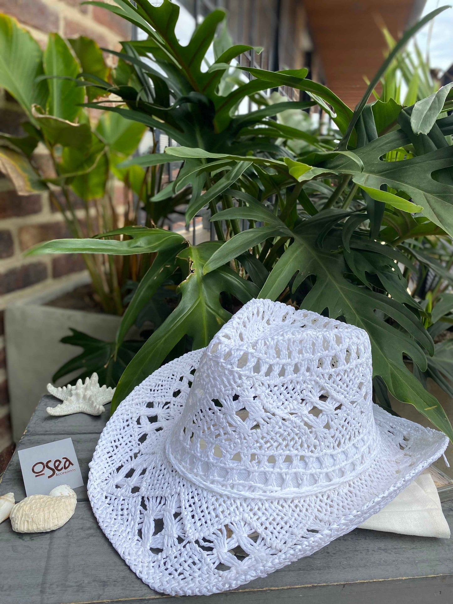 Sombrero playero vaquero macramé