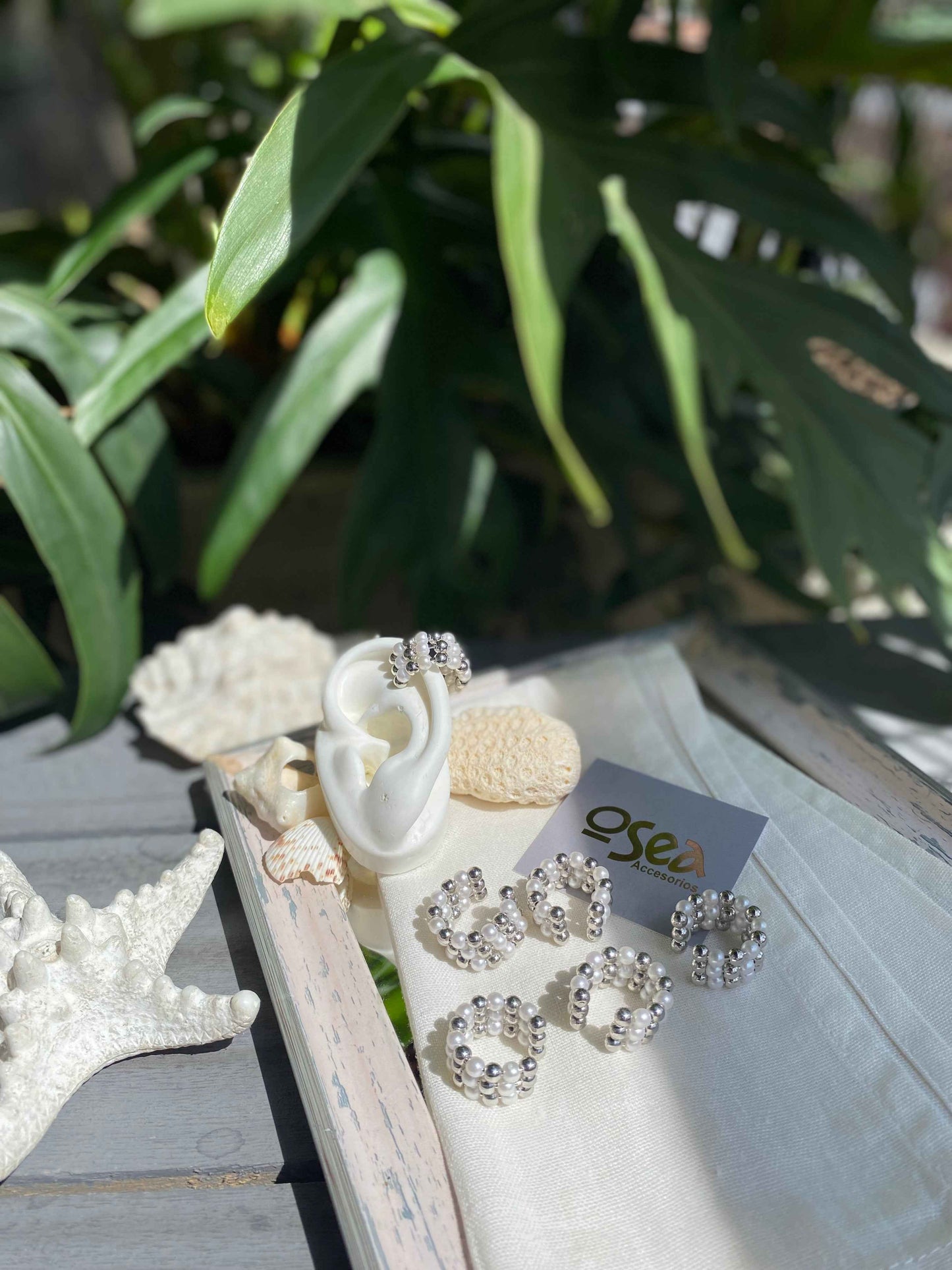 Earcuff balines y perlas