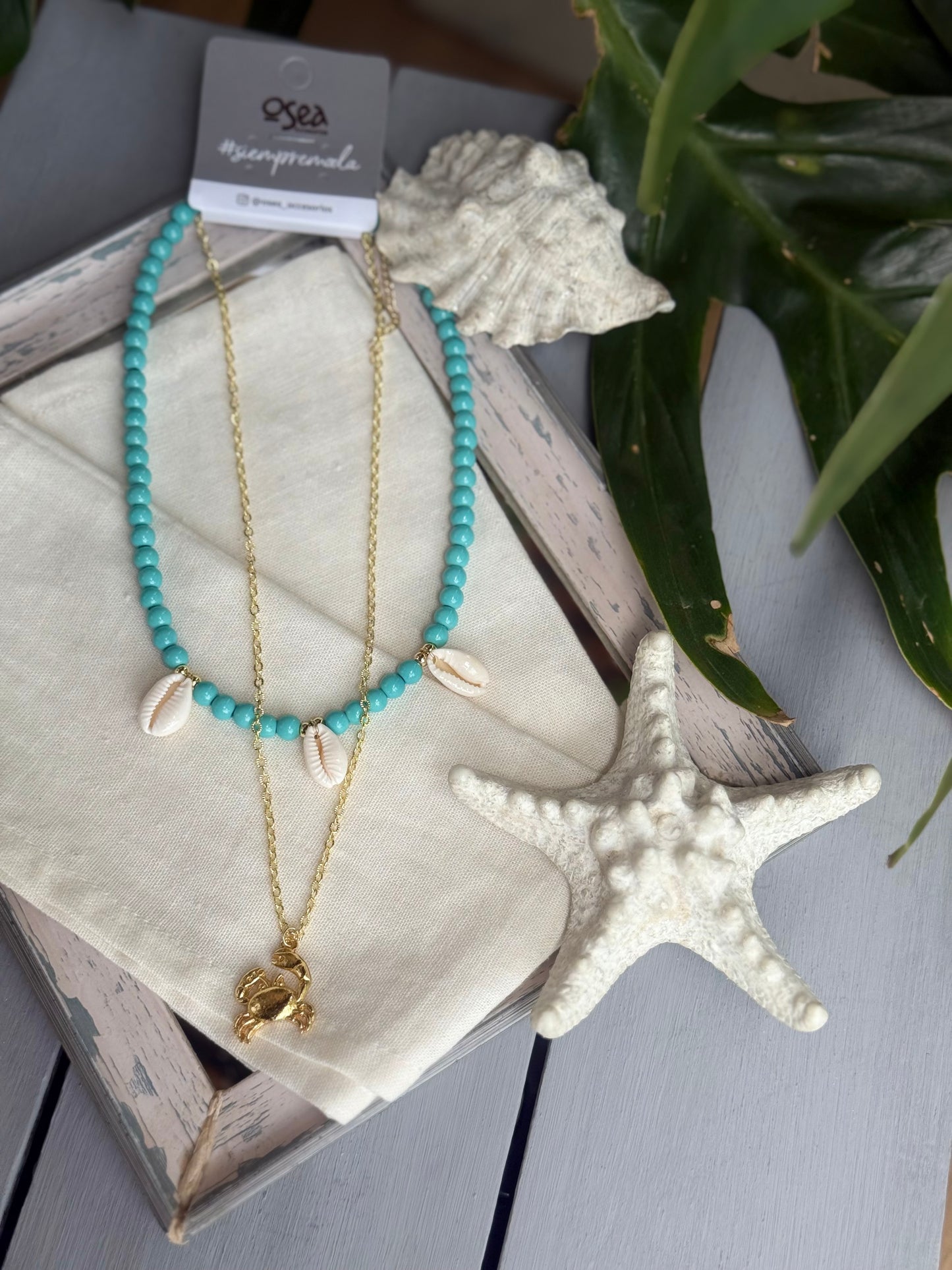 Collar turquesa playero