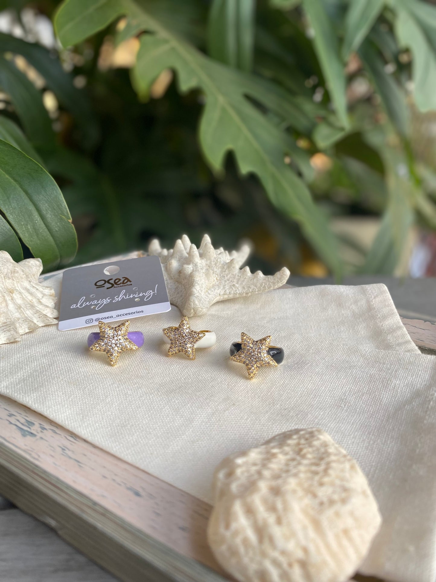 Anillo de estrella con murano