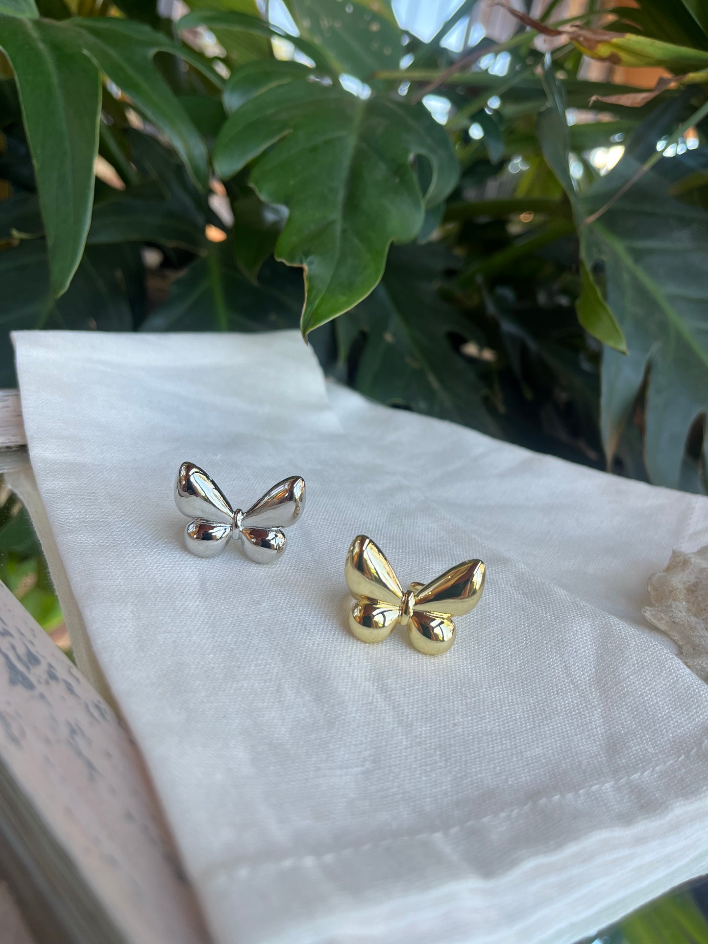 Anillo rodinado graduable mariposa