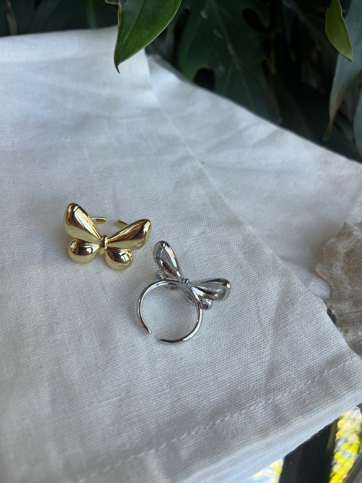 Anillo rodinado graduable mariposa