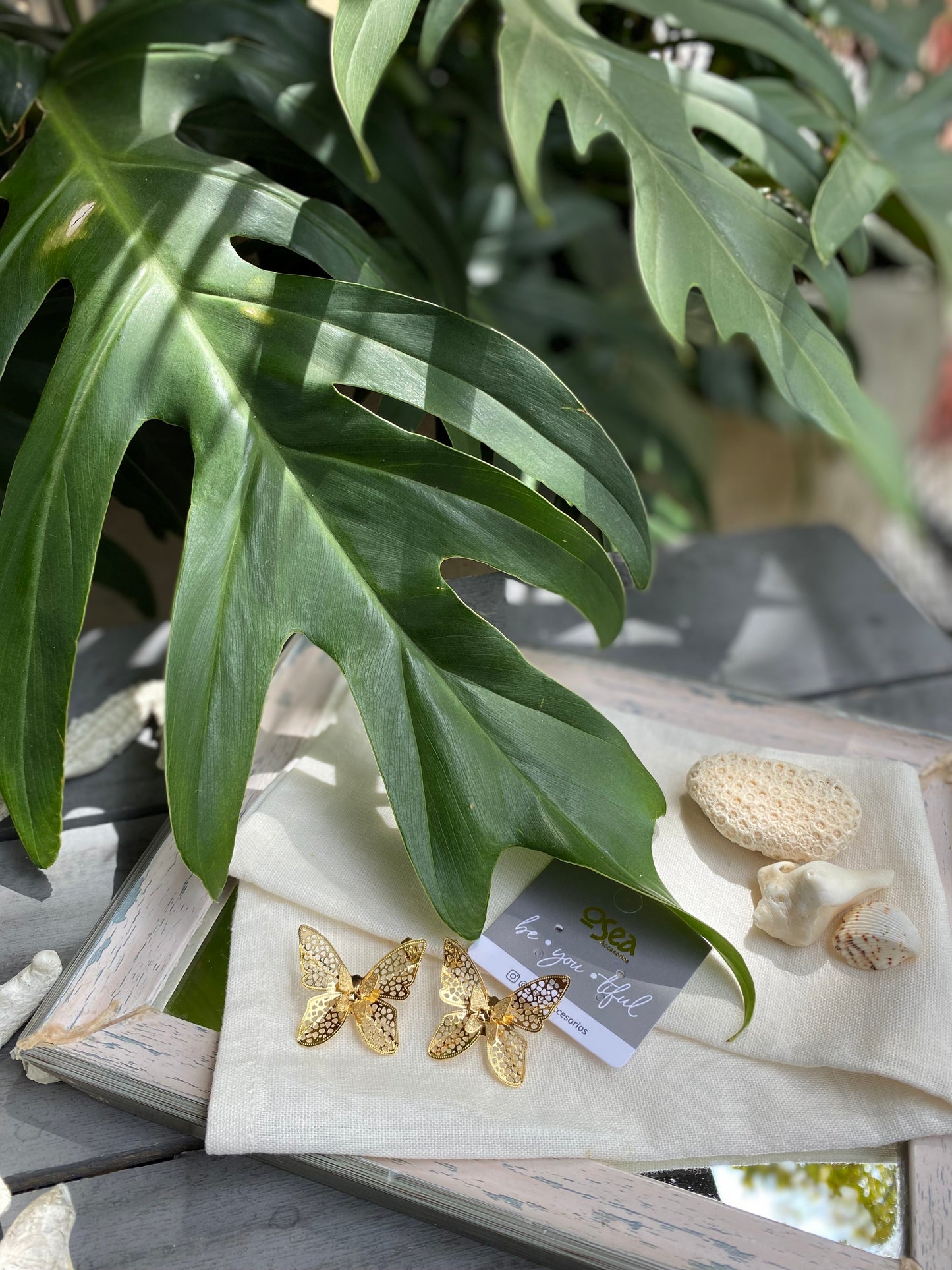 Topos mariposa doble en bronce