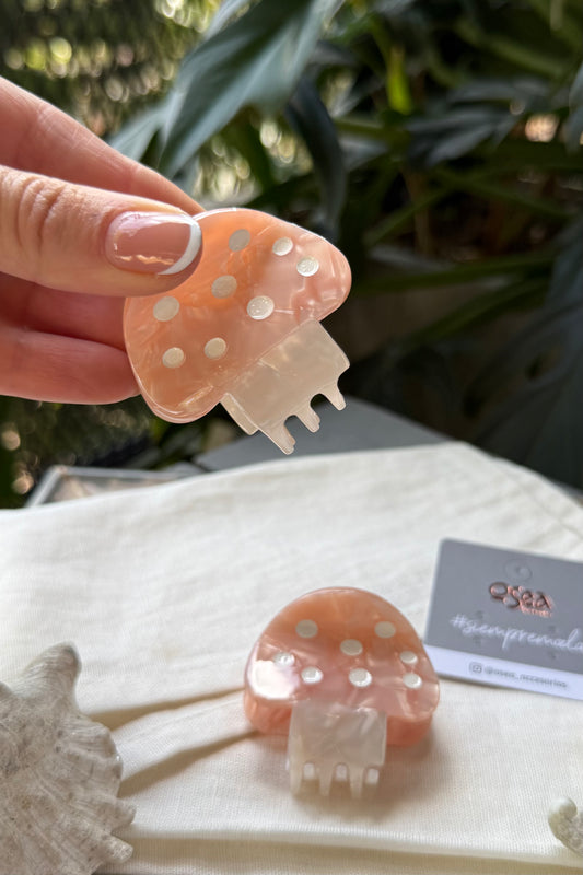 caimán nácar hongo hairclip