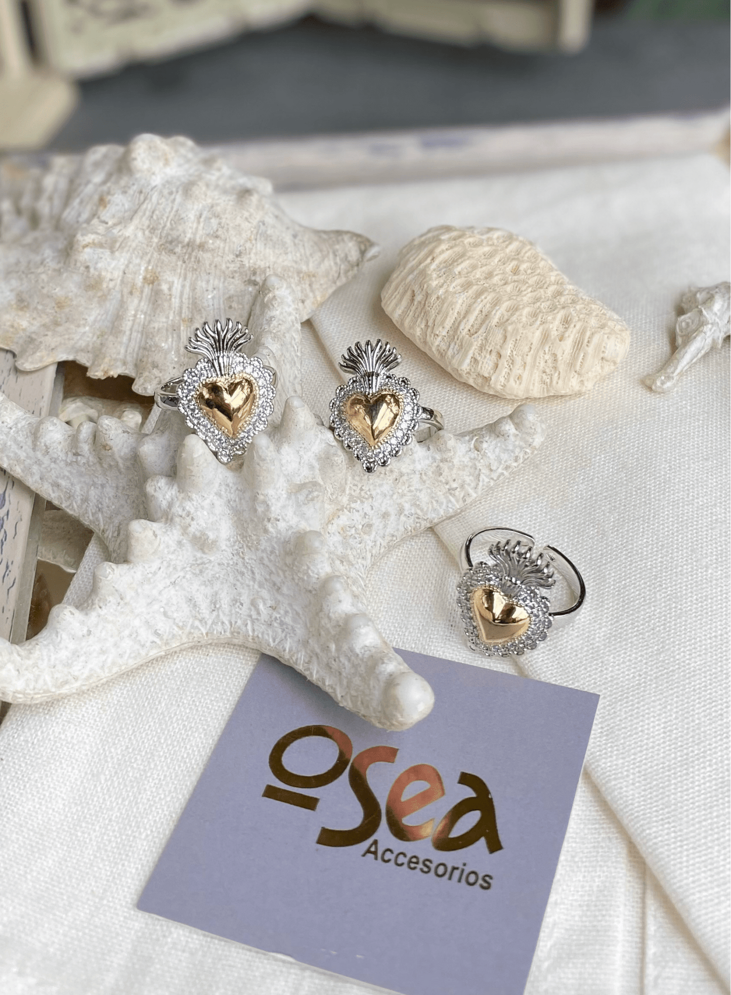 Anillo corazón en llamas - Osea accesorios